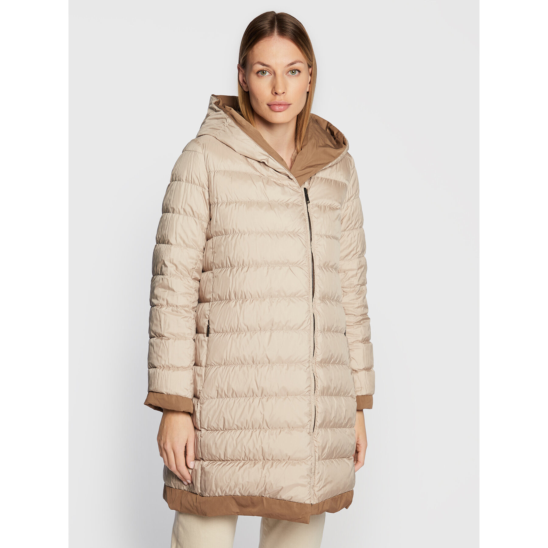Weekend Max Mara Пухено яке Eguale 54961023 Бежов Regular Fit - Pepit.bg
