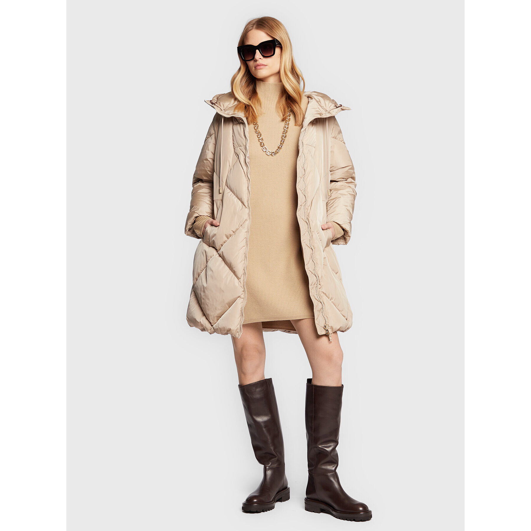 Weekend Max Mara Пухено яке Milord 54960123 Бежов Regular Fit - Pepit.bg