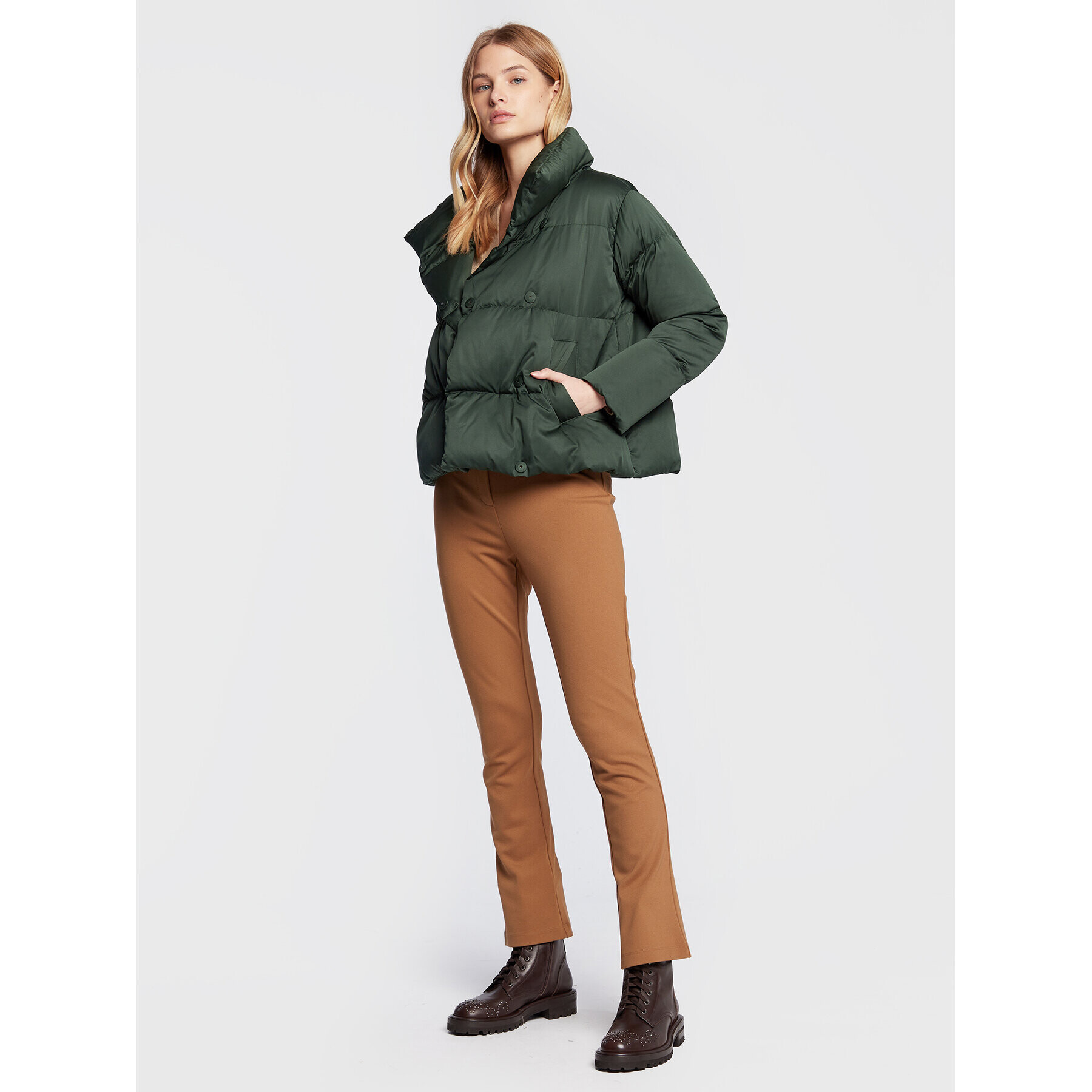 Weekend Max Mara Пухено яке Oblato 54860923 Зелен Regular Fit - Pepit.bg