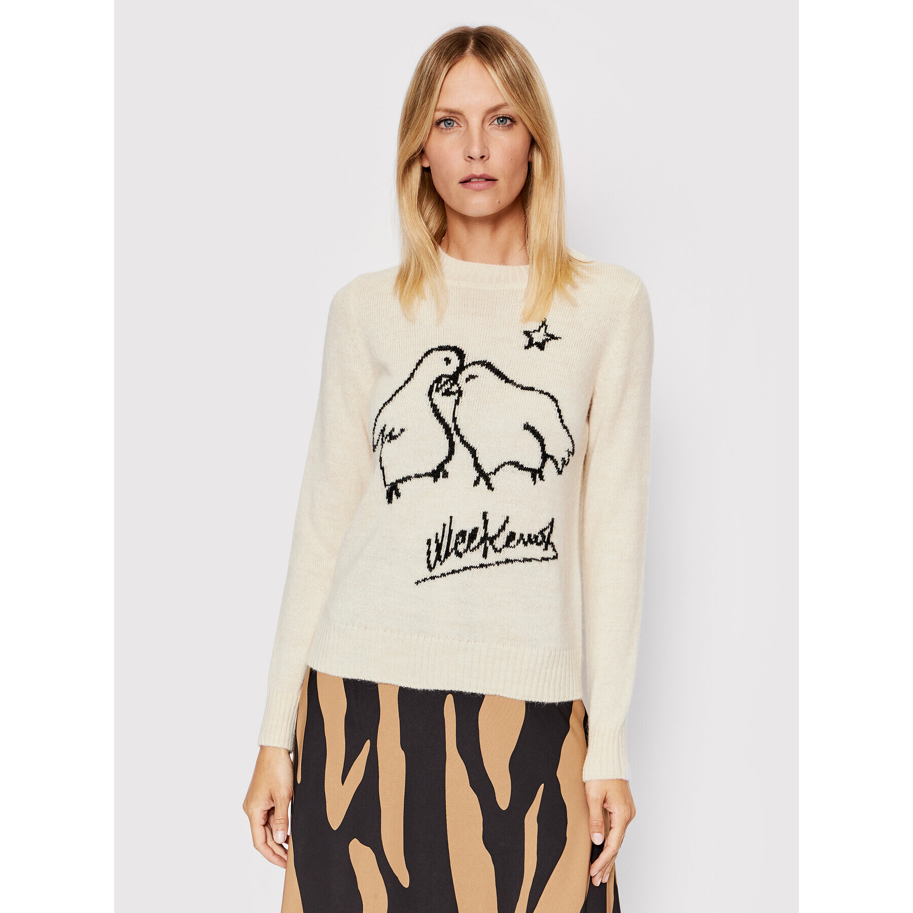 Weekend Max Mara Пуловер Gallo 53661329 Бежов Regular Fit - Pepit.bg