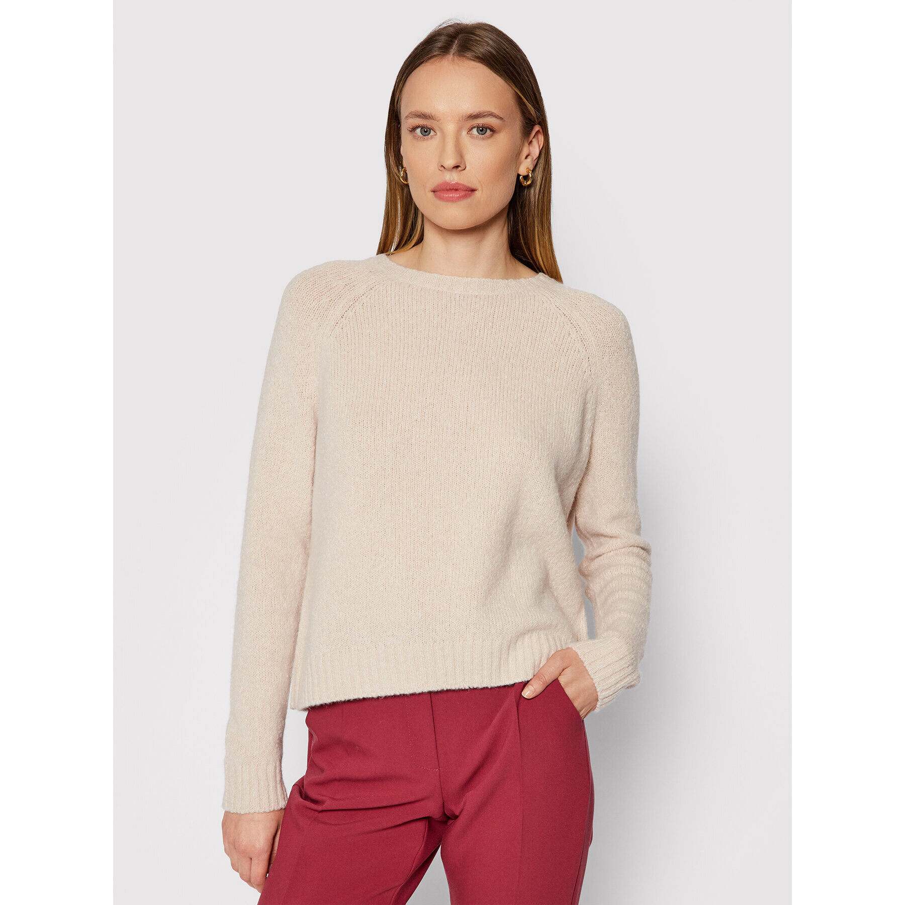 Weekend Max Mara Пуловер Geo 53661319 Бежов Relaxed Fit - Pepit.bg