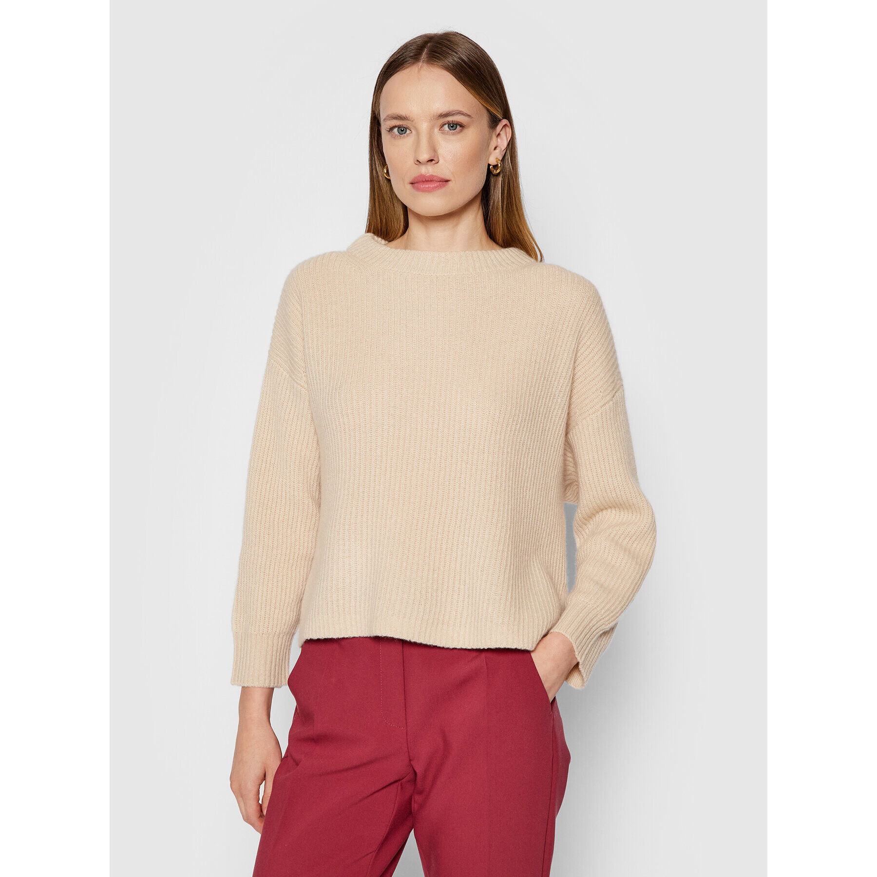 Weekend Max Mara Пуловер Lotus 53660719 Бежов Relaxed Fit - Pepit.bg
