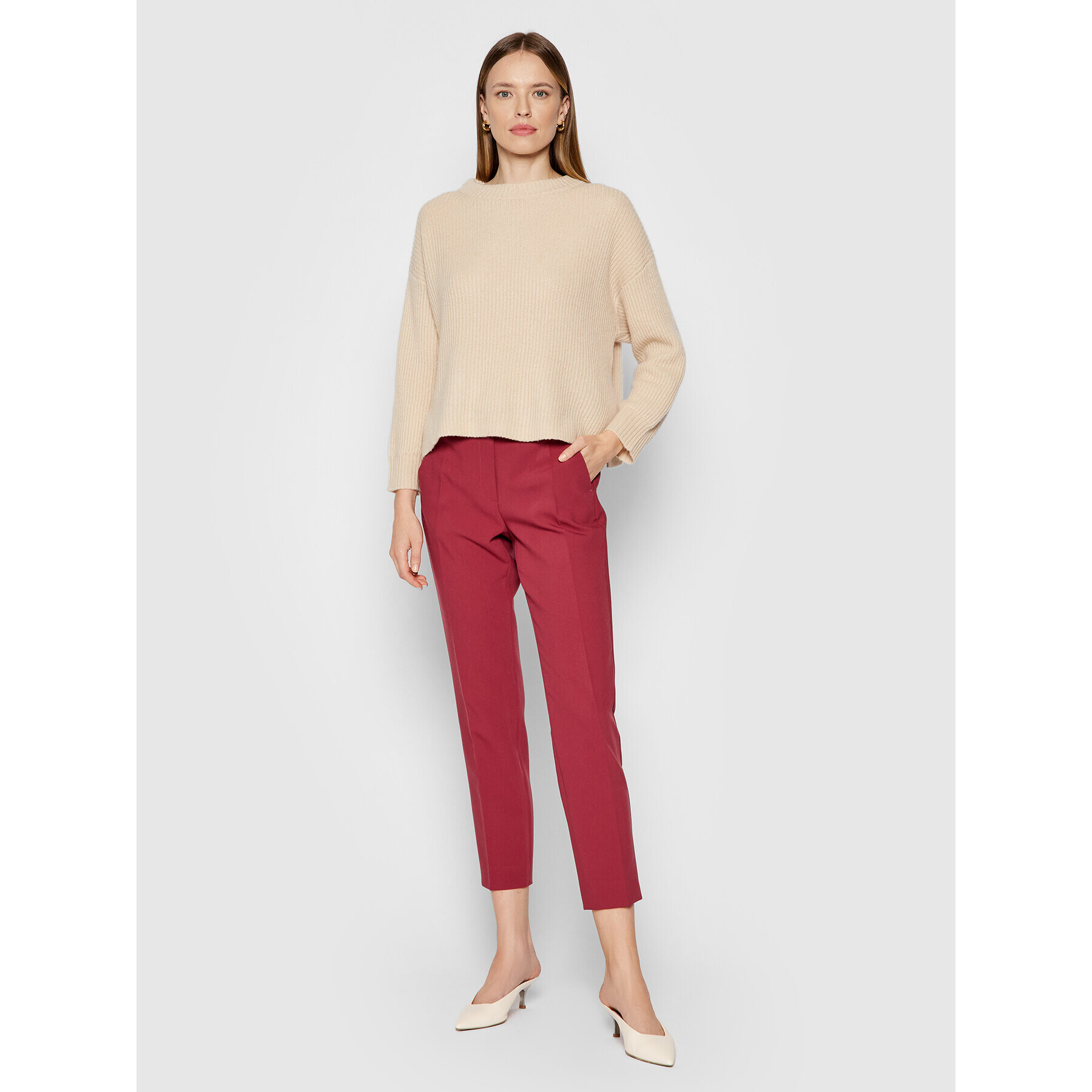 Weekend Max Mara Пуловер Lotus 53660719 Бежов Relaxed Fit - Pepit.bg