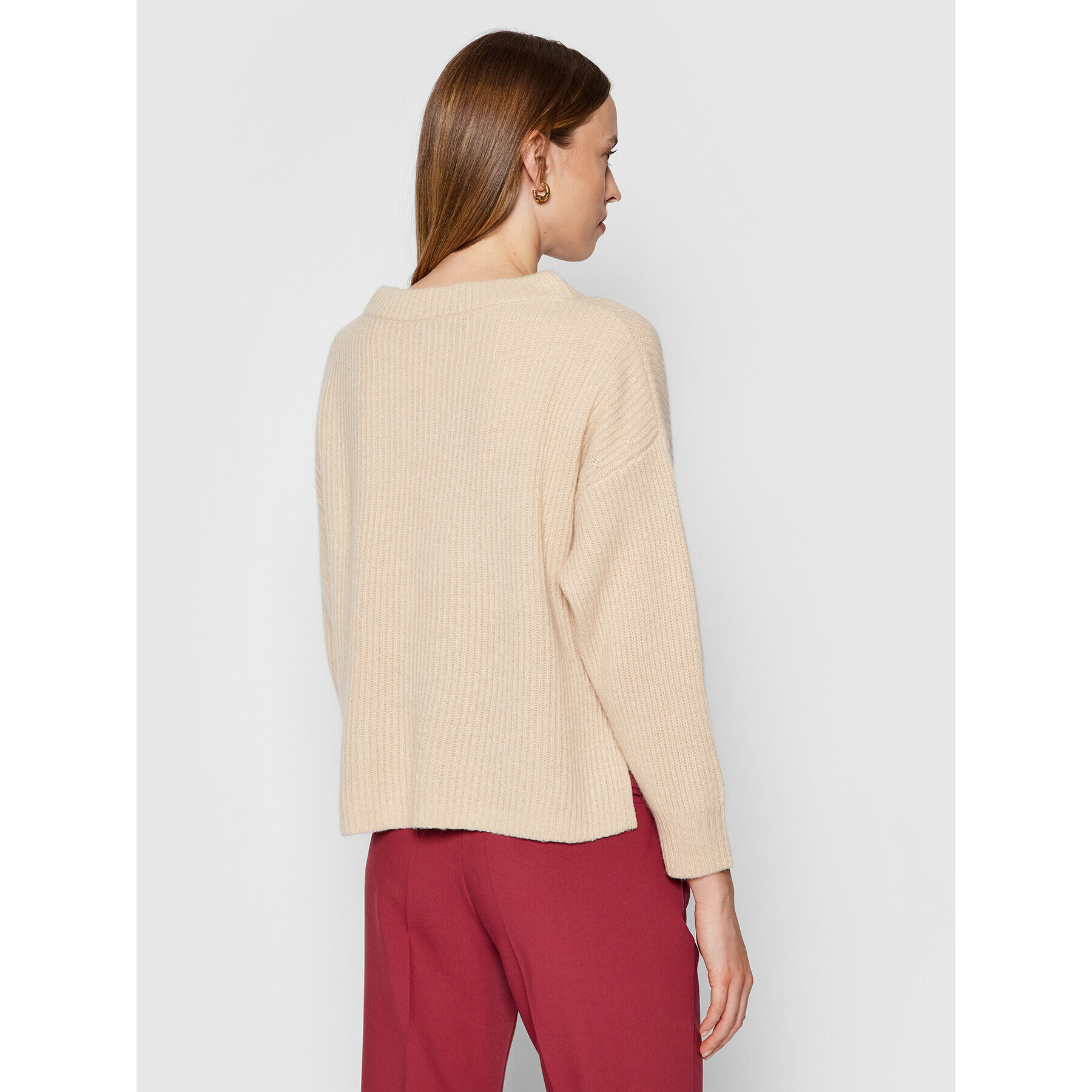 Weekend Max Mara Пуловер Lotus 53660719 Бежов Relaxed Fit - Pepit.bg