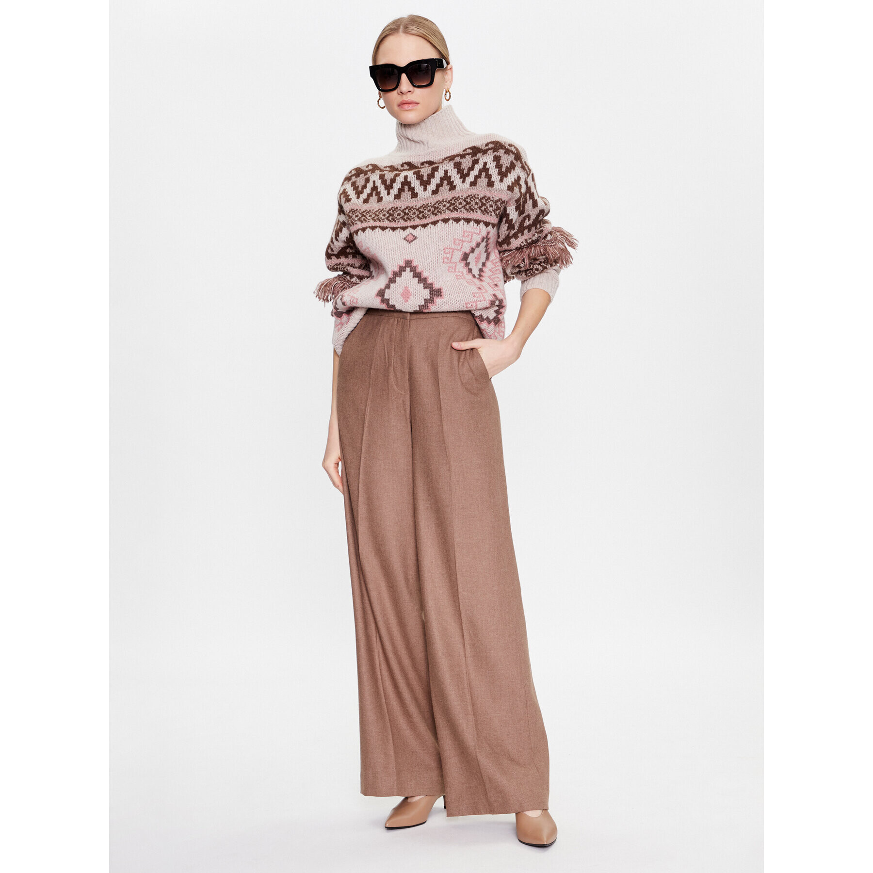 Weekend Max Mara Пуловер Shermo 53662523 Бежов Relaxed Fit - Pepit.bg