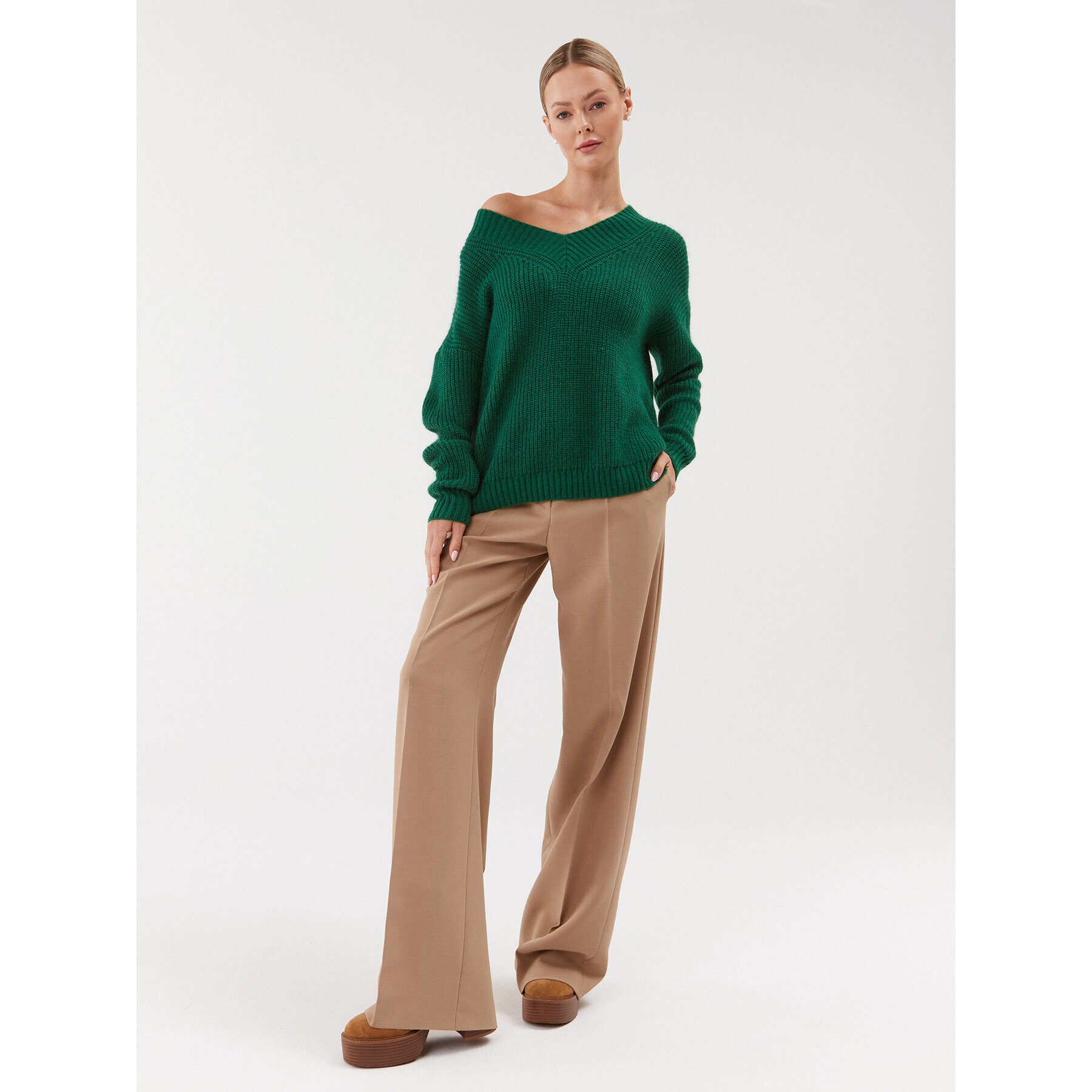 Weekend Max Mara Пуловер Viaggio 23536621 Зелен Regular Fit - Pepit.bg