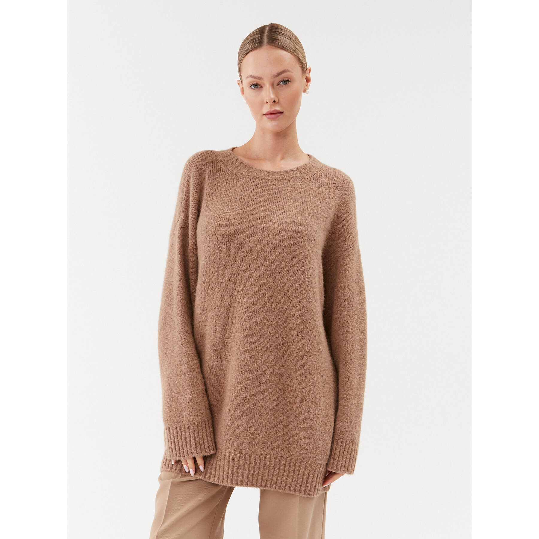 Weekend Max Mara Пуловер Xanadu 23536611 Бежов Relaxed Fit - Pepit.bg