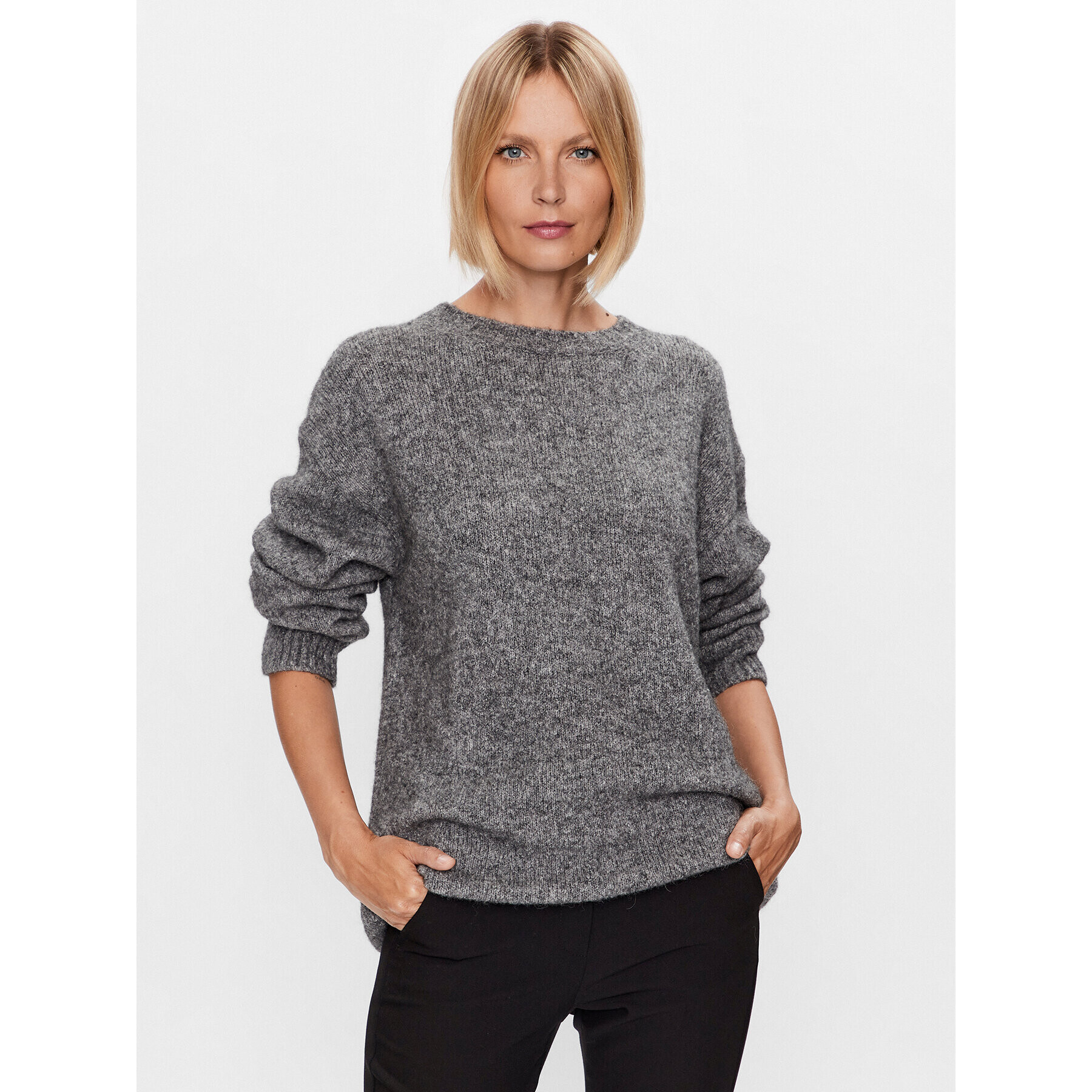 Weekend Max Mara Пуловер Xanadu 23536611 Сив Relaxed Fit - Pepit.bg
