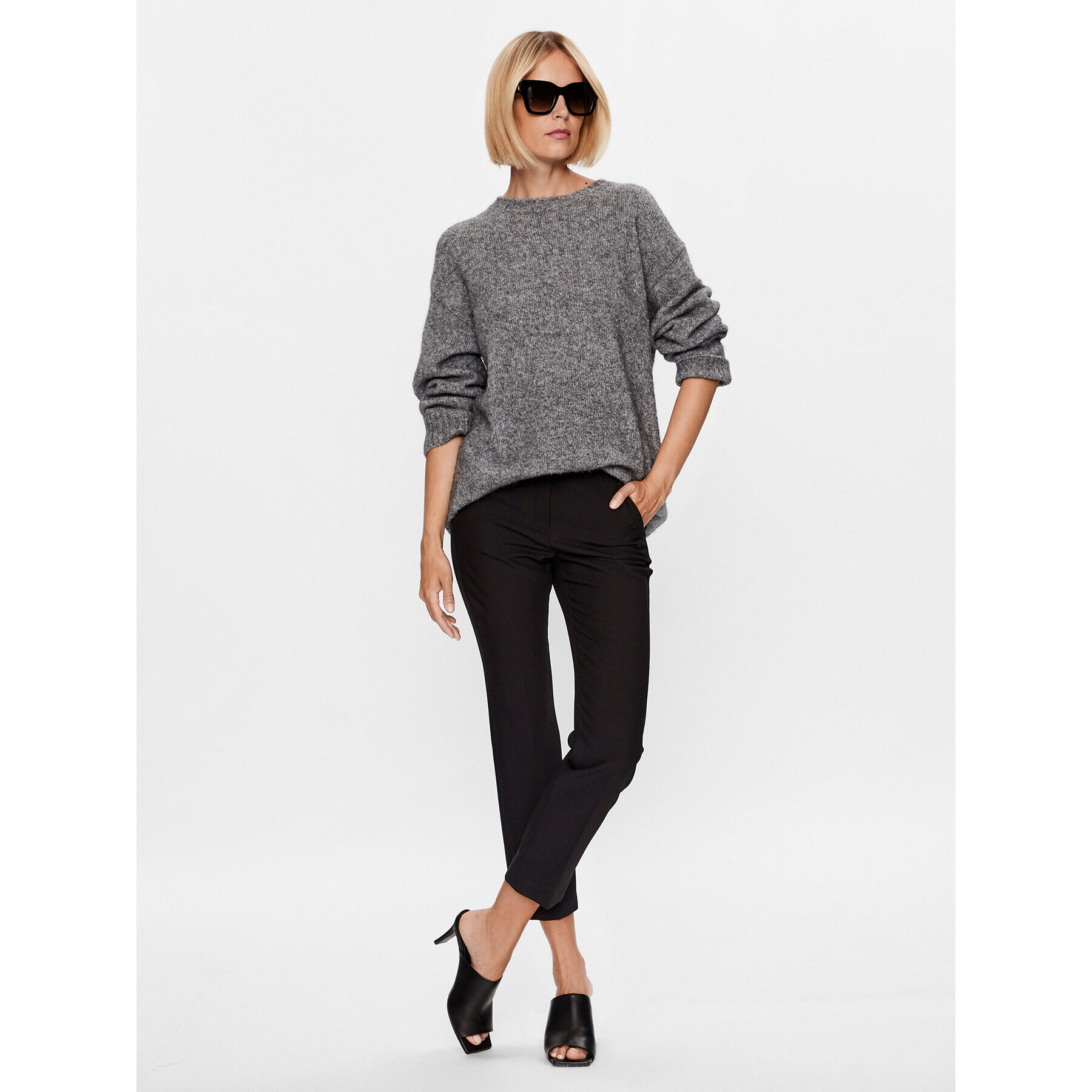 Weekend Max Mara Пуловер Xanadu 23536611 Сив Relaxed Fit - Pepit.bg