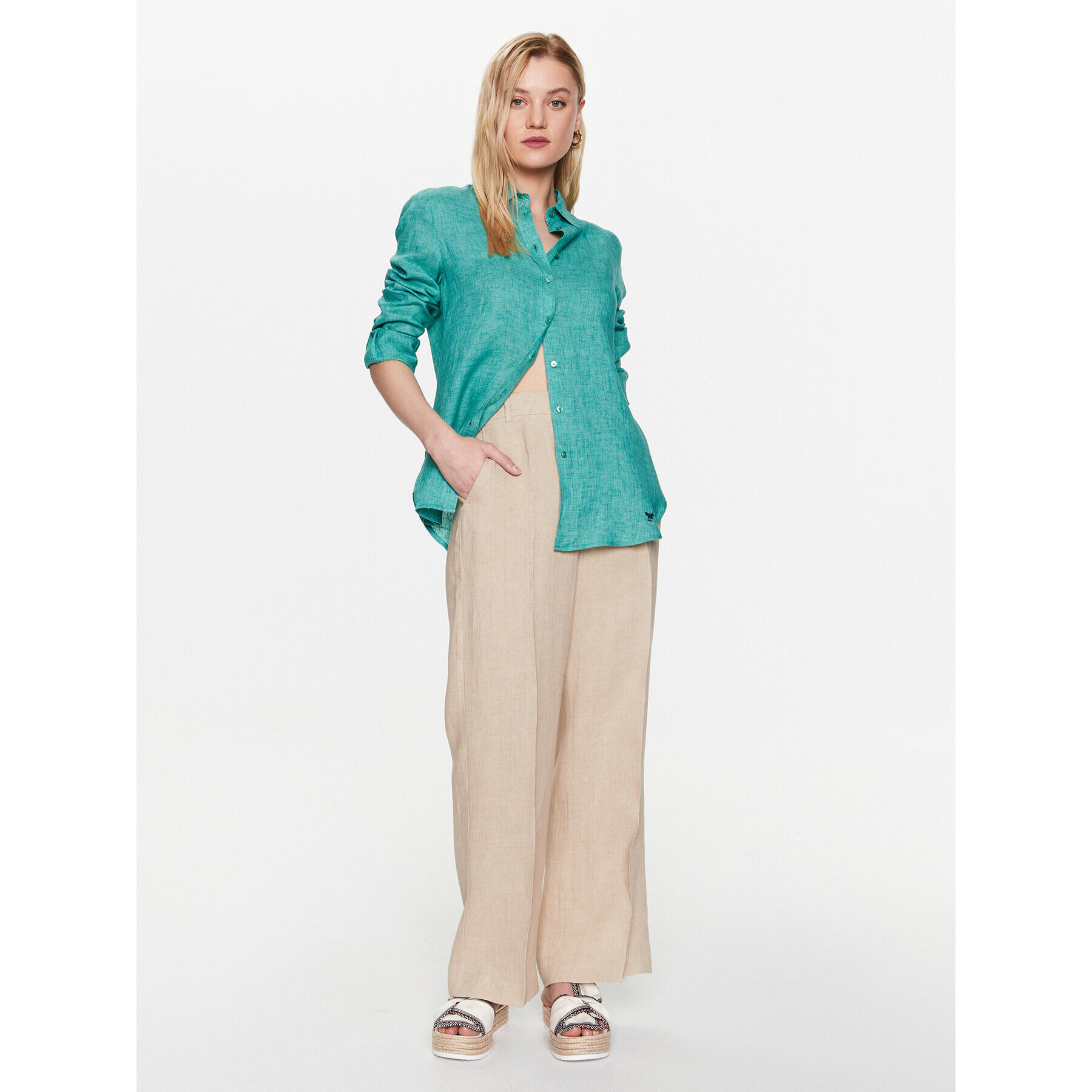 Weekend Max Mara Риза Werner 2351110531 Зелен Regular Fit - Pepit.bg