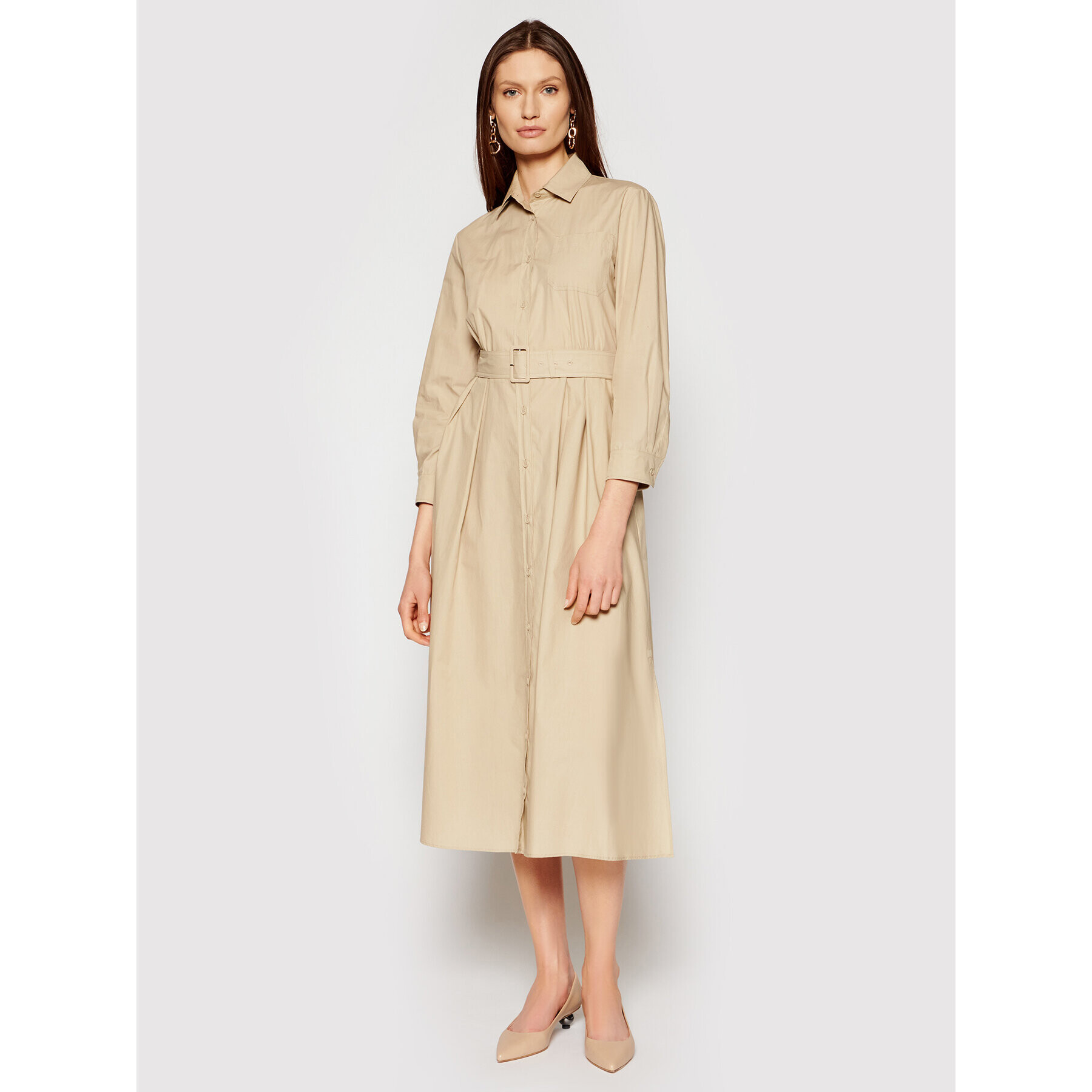 Weekend Max Mara Рокля тип риза Favilla 52212311 Бежов Regular Fit - Pepit.bg