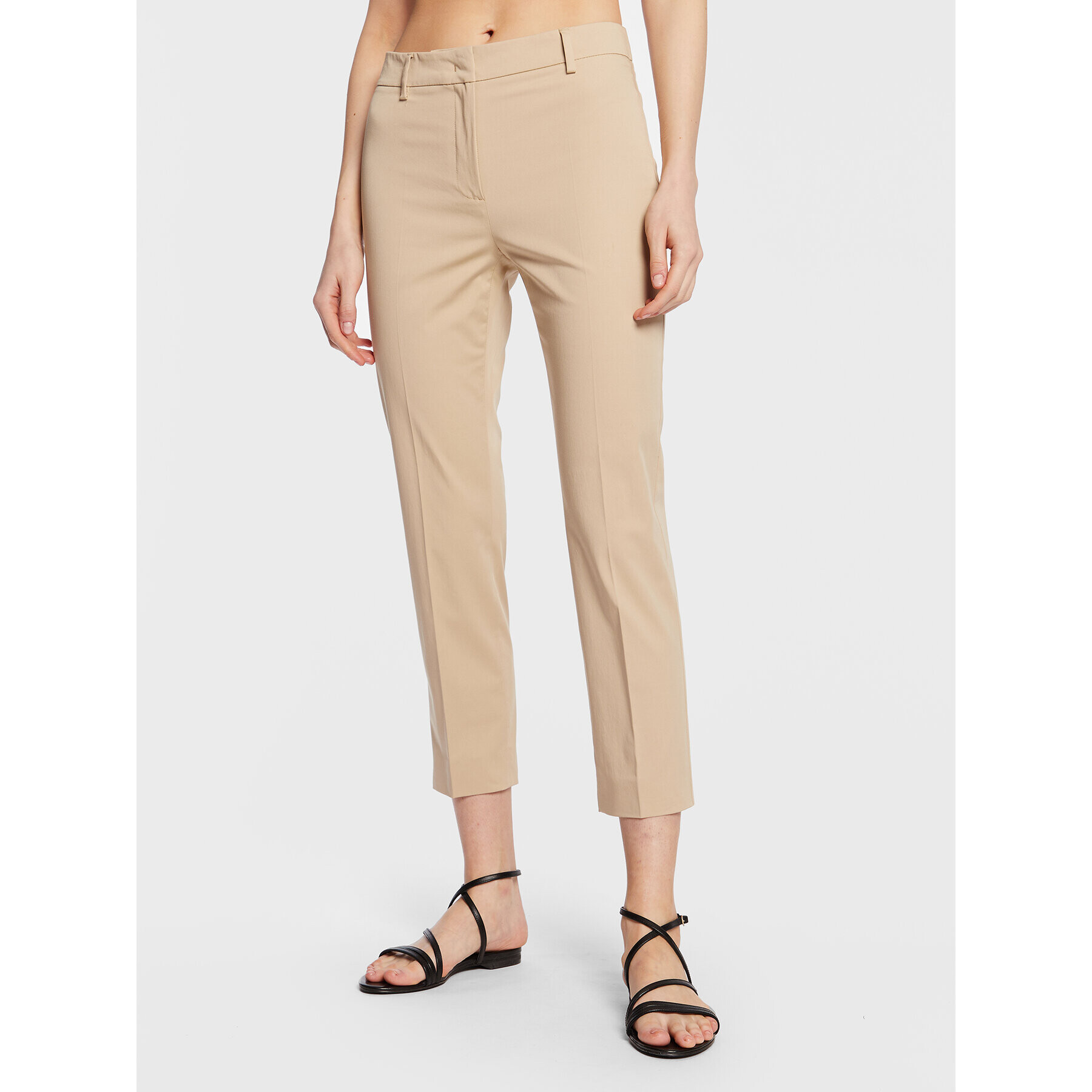 Weekend Max Mara Текстилни панталони Cecco 23513106 Бежов Slim Fit - Pepit.bg