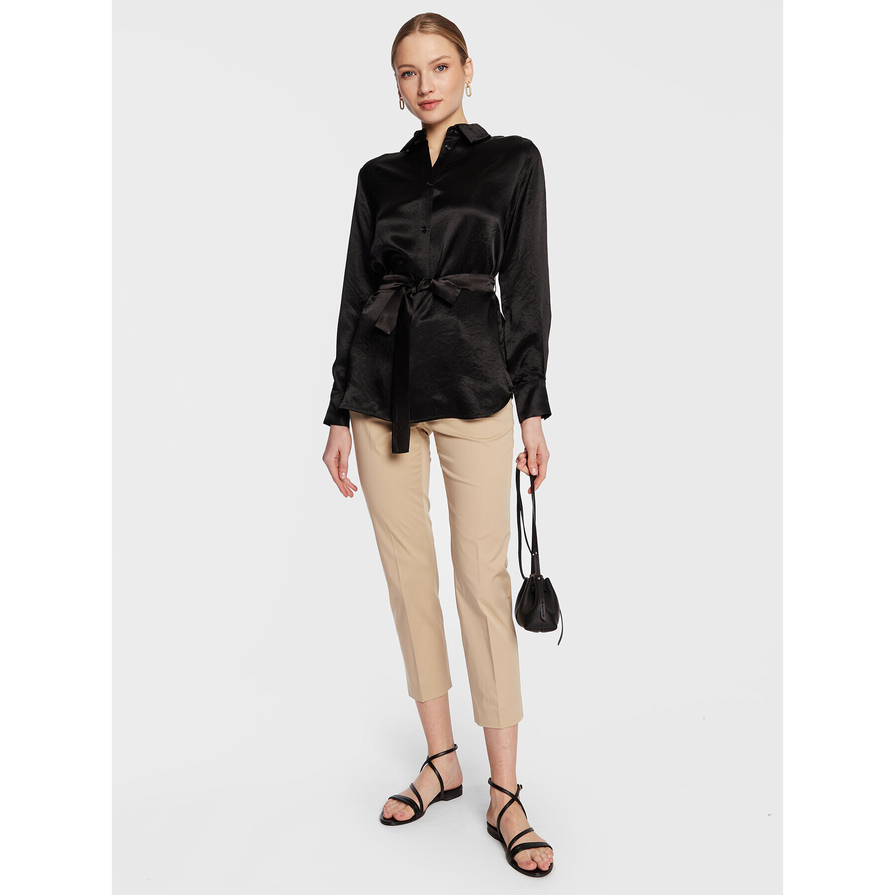 Weekend Max Mara Текстилни панталони Cecco 23513106 Бежов Slim Fit - Pepit.bg