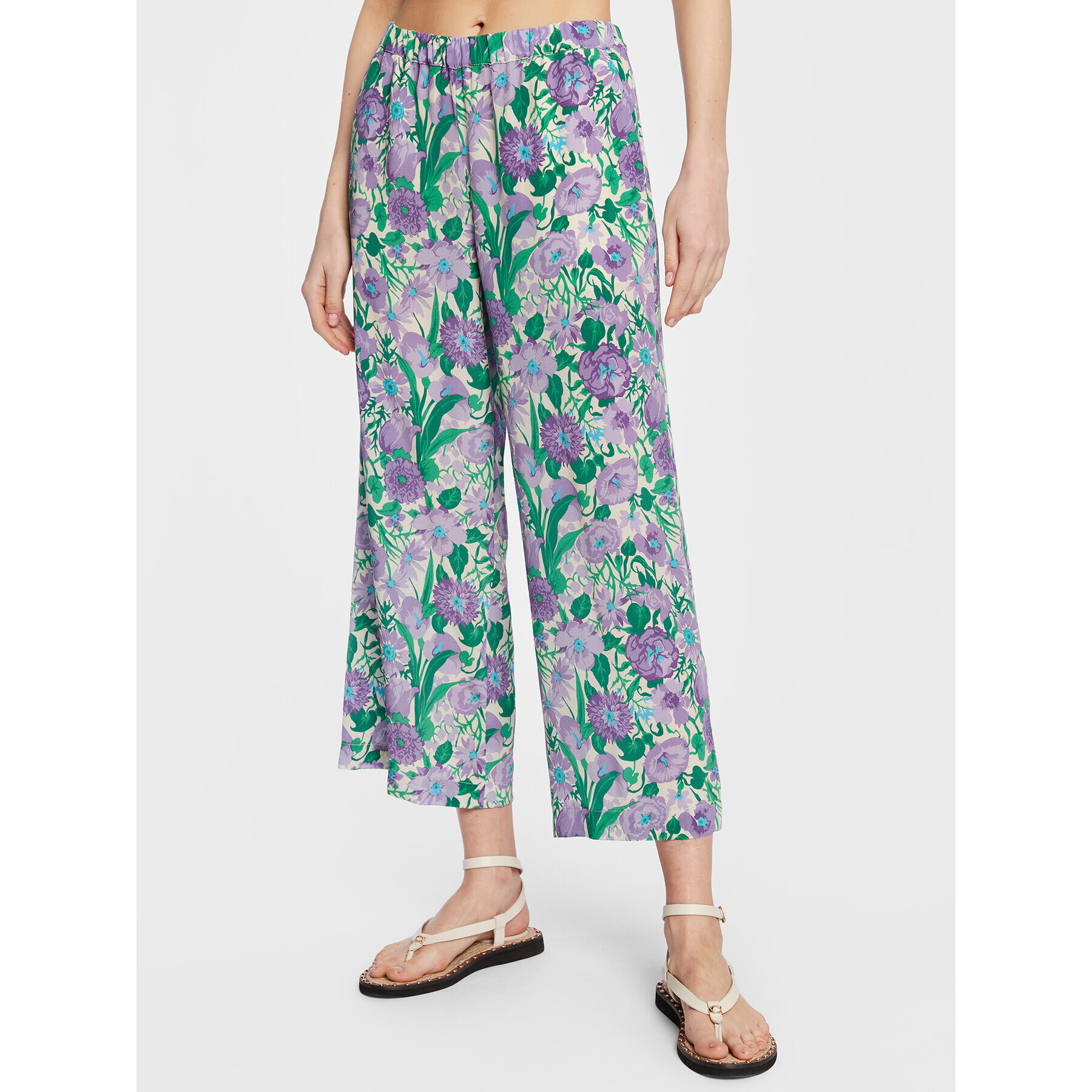 Weekend Max Mara Текстилни панталони Karman 23513109 Виолетов Relaxed Fit - Pepit.bg
