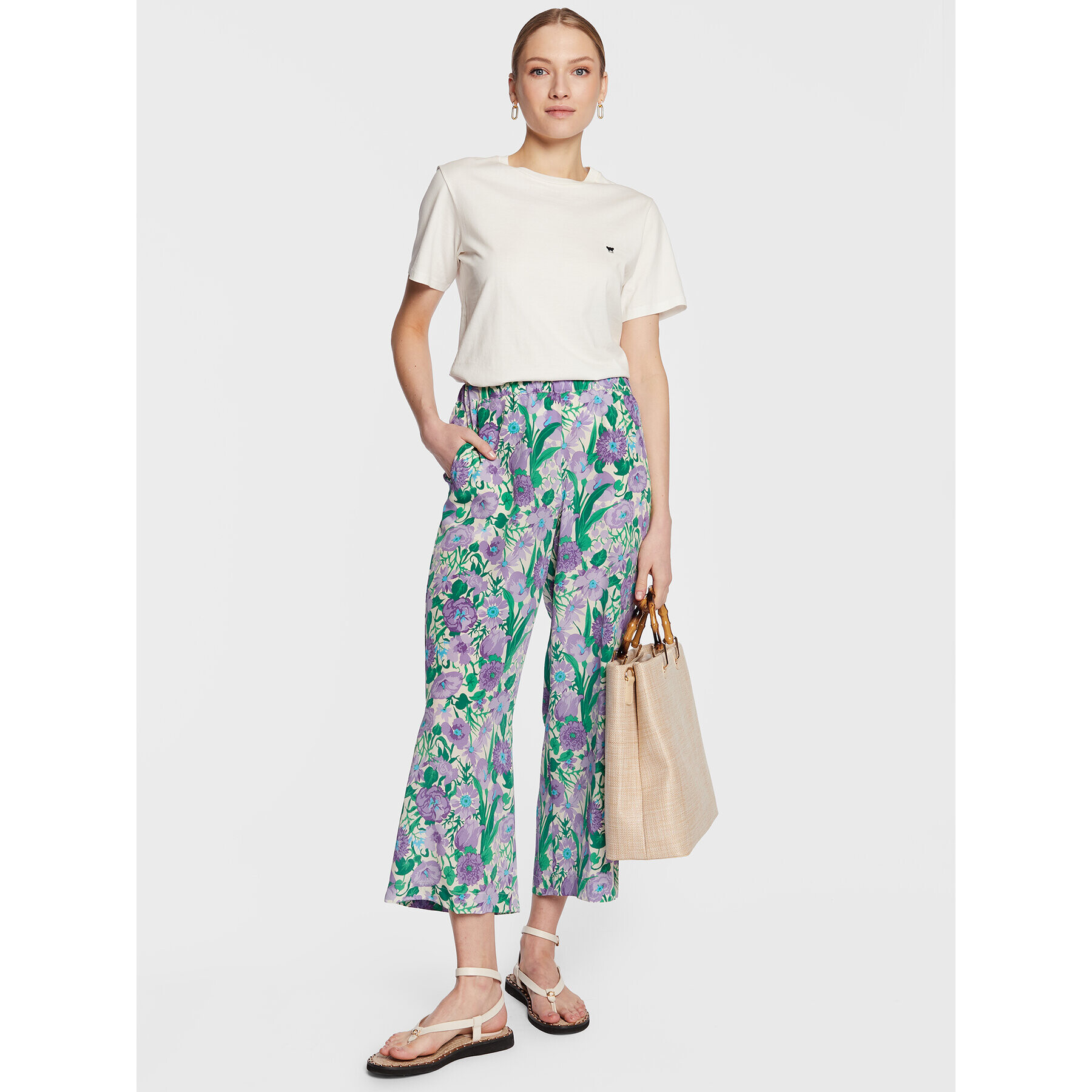 Weekend Max Mara Текстилни панталони Karman 23513109 Виолетов Relaxed Fit - Pepit.bg