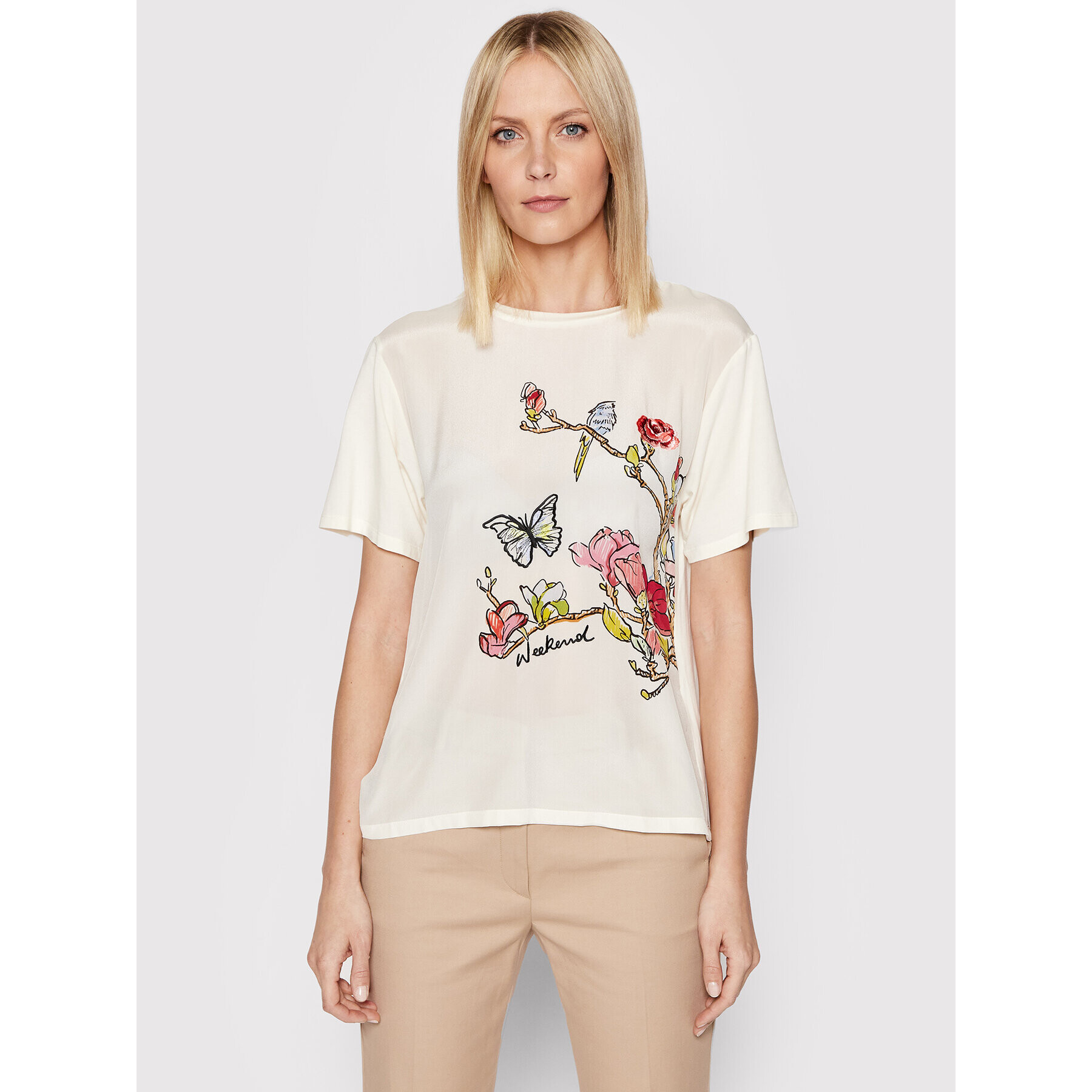 Weekend Max Mara Тишърт Cellula 59410427600 Бежов Regular Fit - Pepit.bg