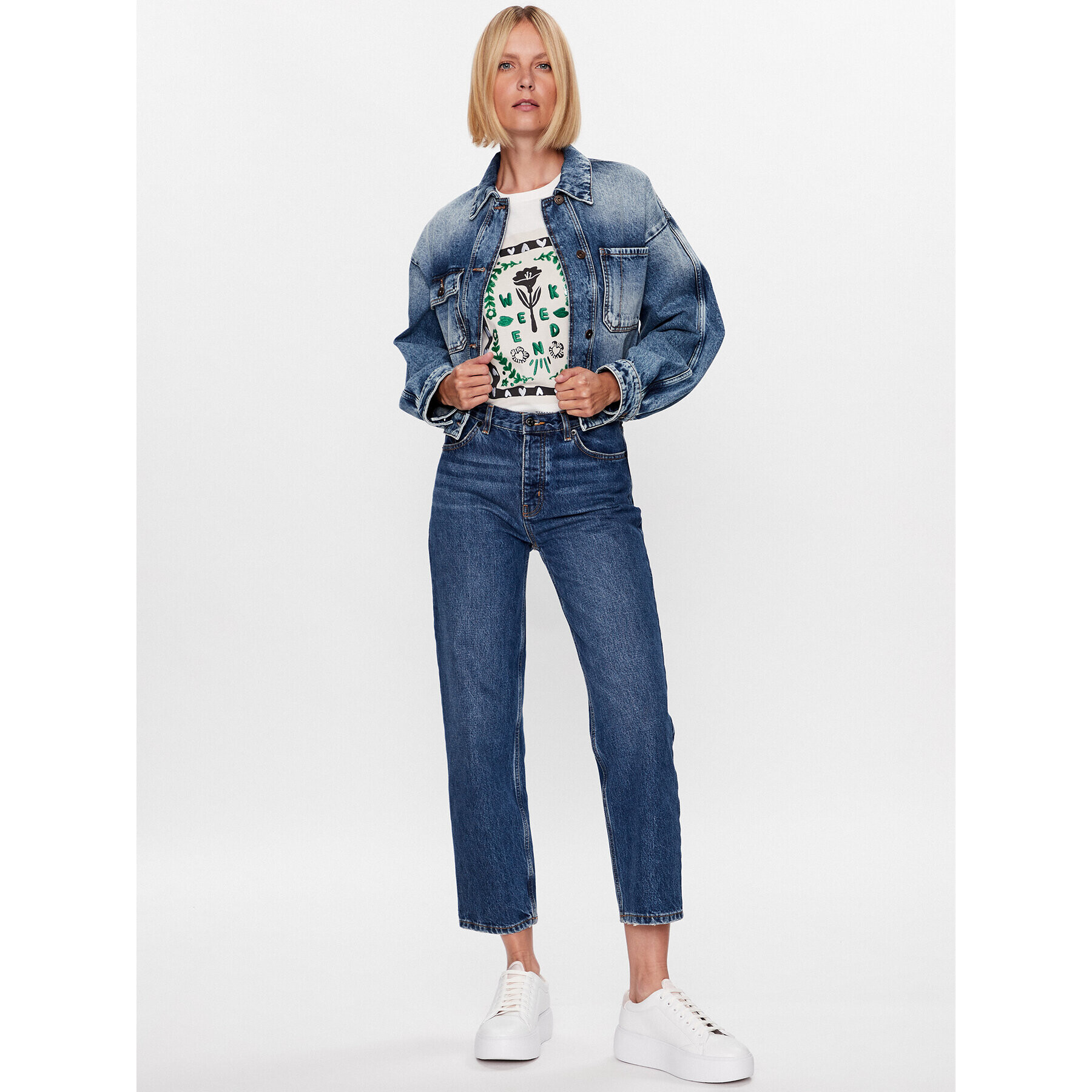 Weekend Max Mara Тишърт Denaro 23597605 Бял Regular Fit - Pepit.bg