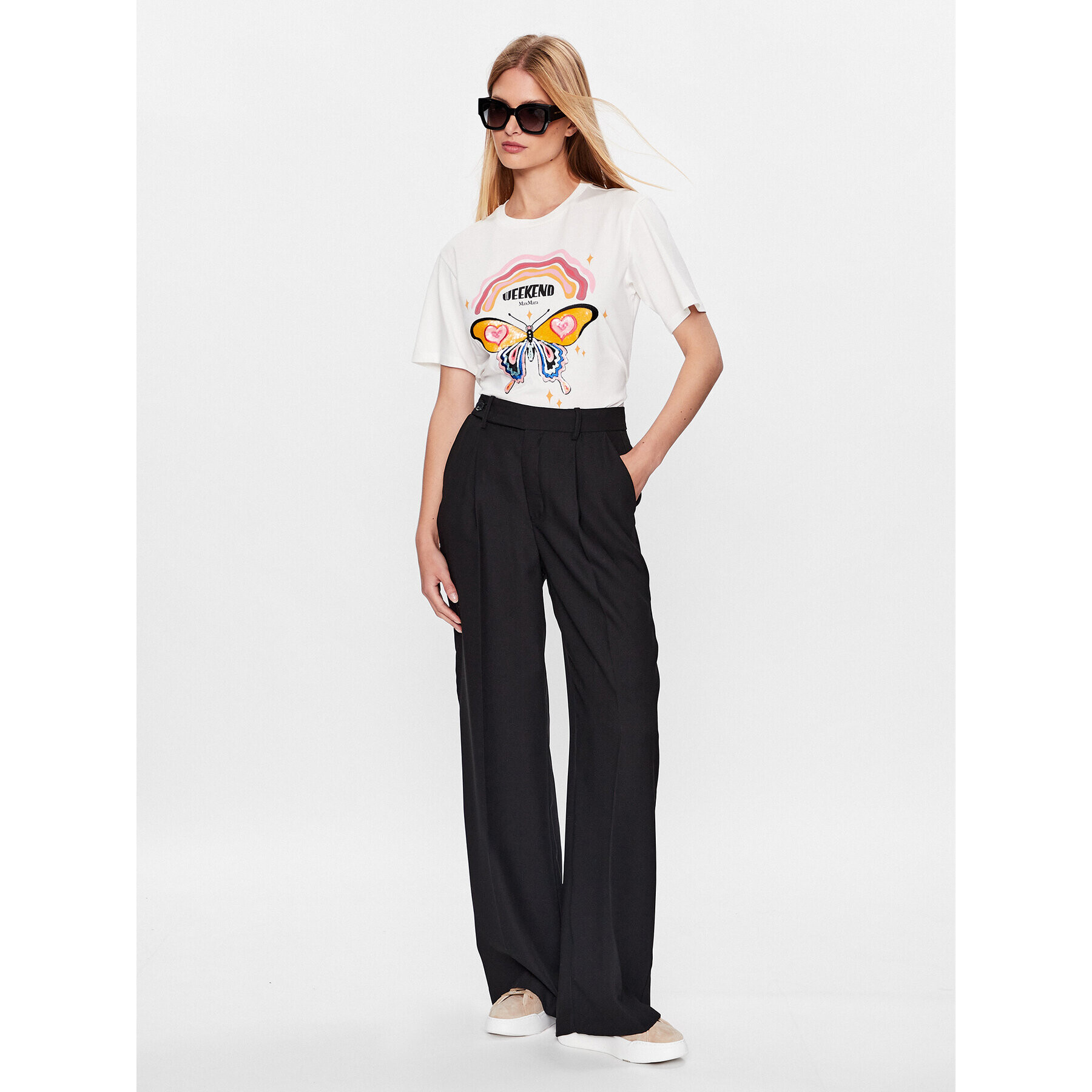 Weekend Max Mara Тишърт Denaro 2359760539 Бял Regular Fit - Pepit.bg
