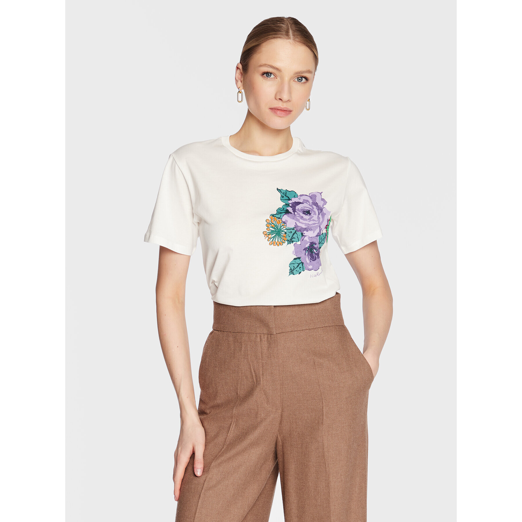 Weekend Max Mara Тишърт Luis 23597105 Бял Regular Fit - Pepit.bg