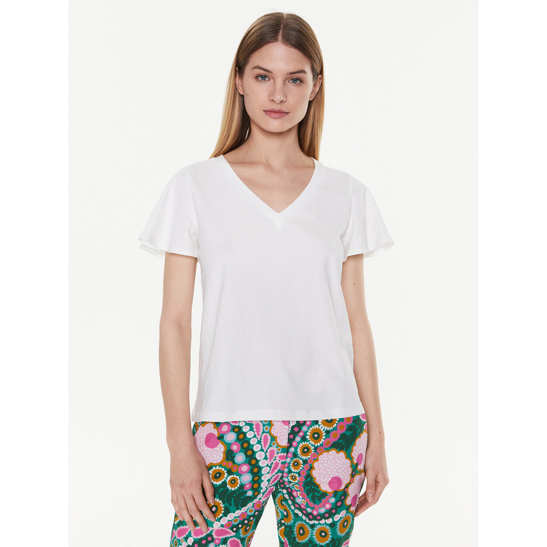 Weekend Max Mara Тишърт Multie 23594107 Бял Relaxed Fit - Pepit.bg