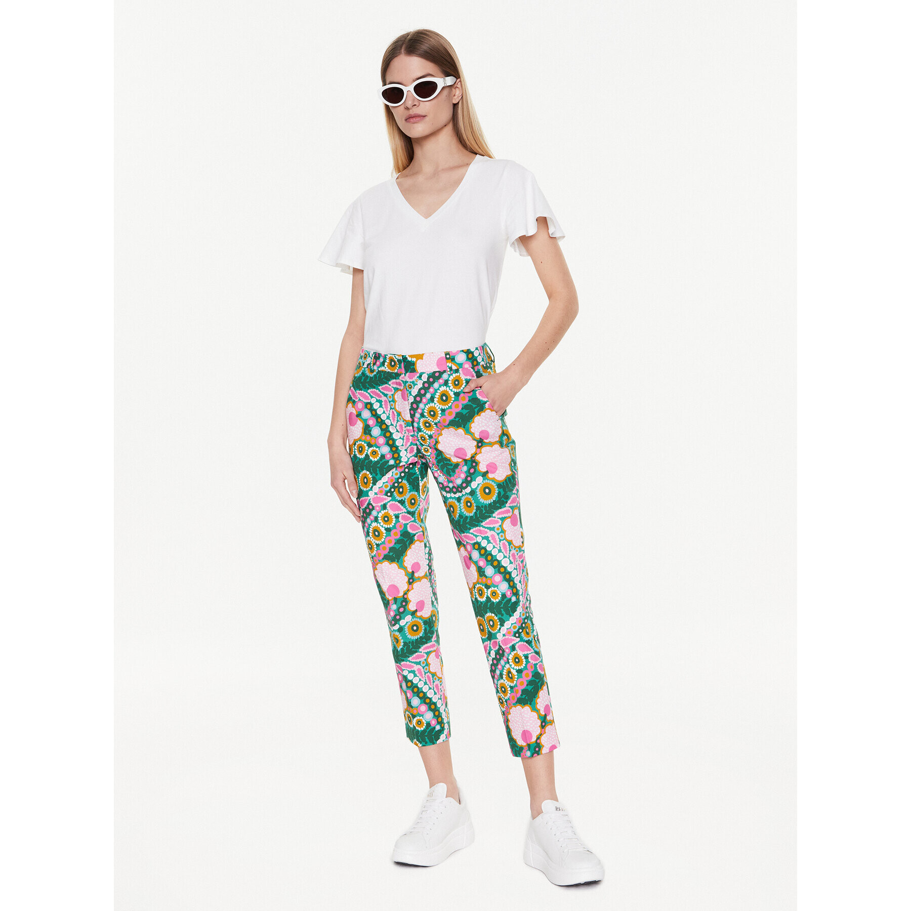 Weekend Max Mara Тишърт Multie 23594107 Бял Relaxed Fit - Pepit.bg