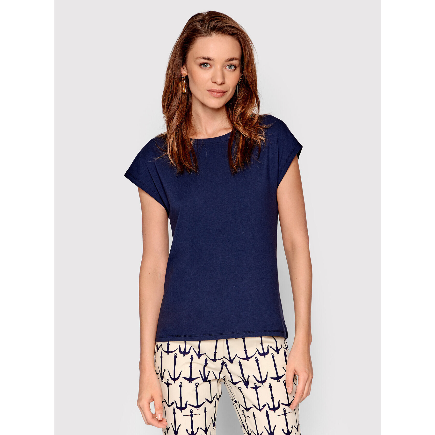 Weekend Max Mara Тишърт Multie 59410321 Тъмносин Regular Fit - Pepit.bg