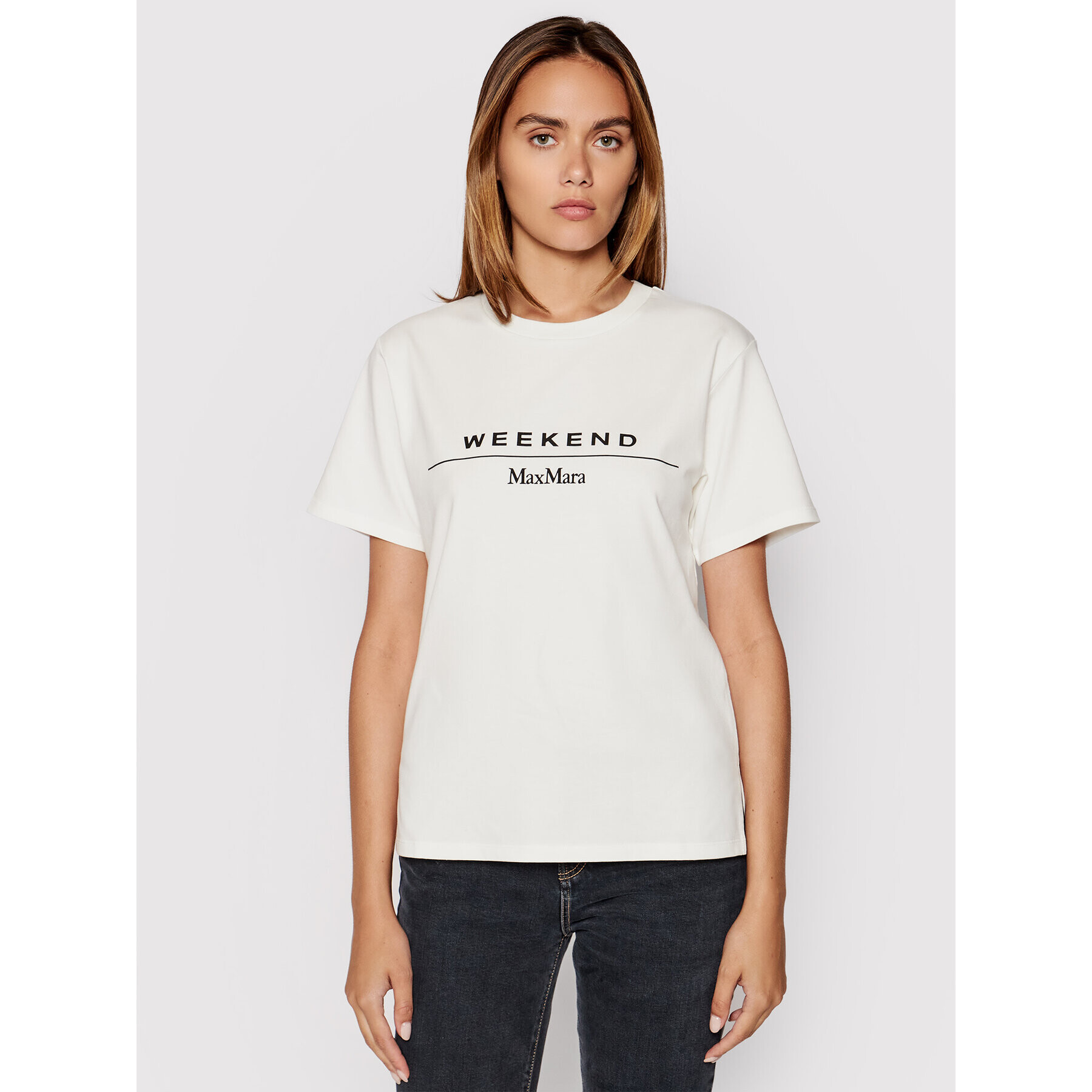 Weekend Max Mara Тишърт Navetta 59760319 Бял Regular Fit - Pepit.bg