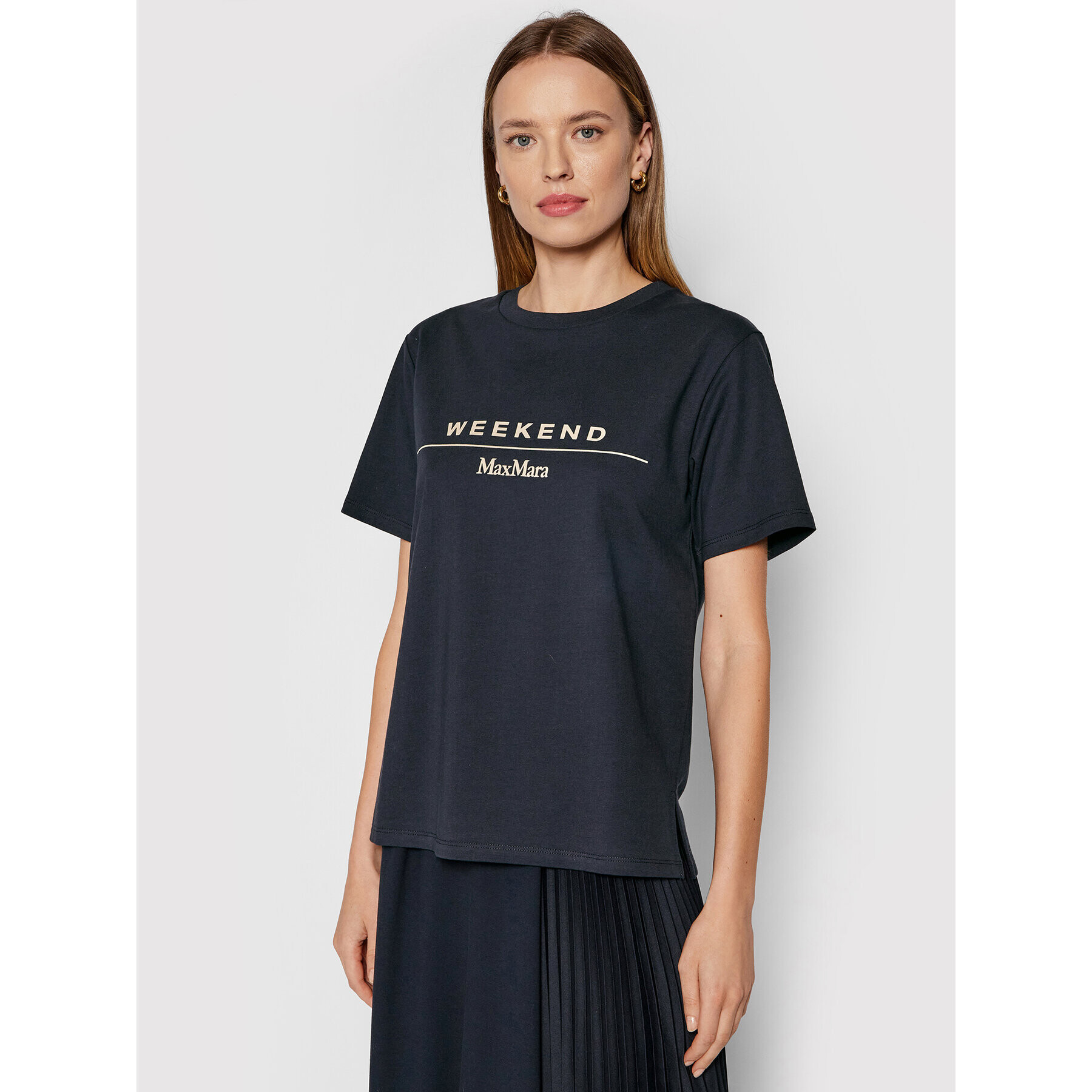 Weekend Max Mara Тишърт Navetta 59760319 Тъмносин Regular Fit - Pepit.bg