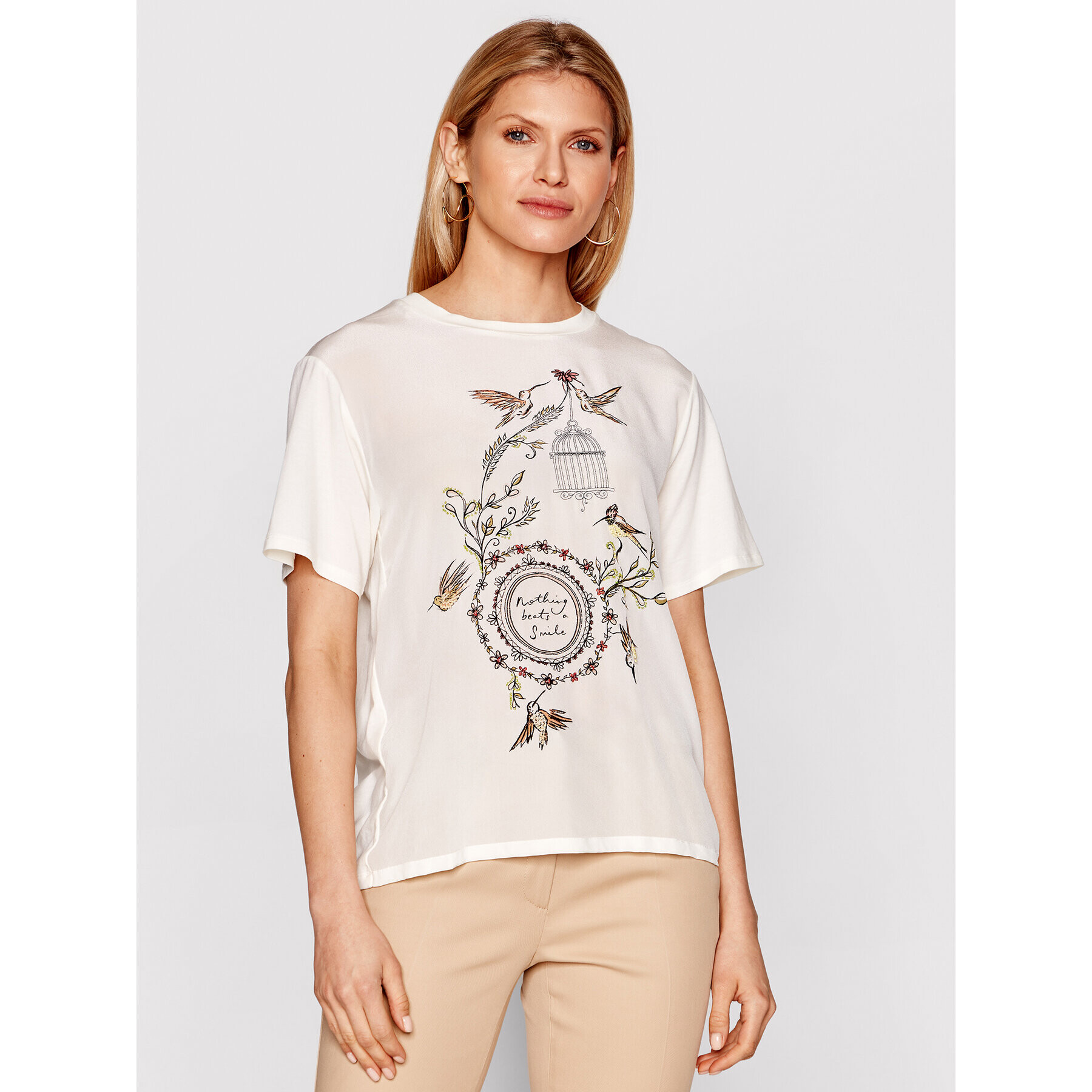 Weekend Max Mara Тишърт Panno 59410917 Бял Regular Fit - Pepit.bg