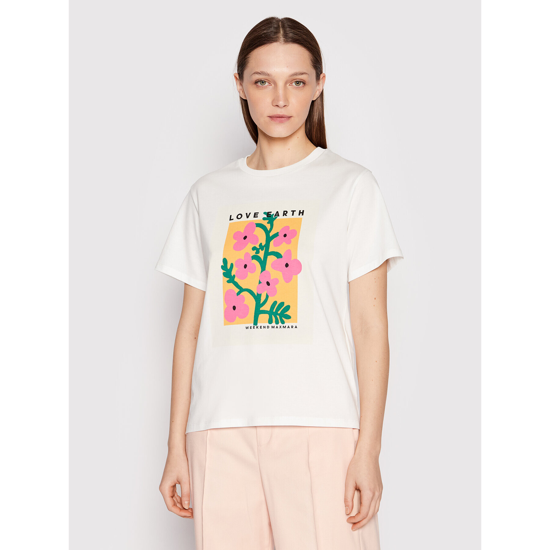 Weekend Max Mara Тишърт Pittore 59710221 Бял Regular Fit - Pepit.bg