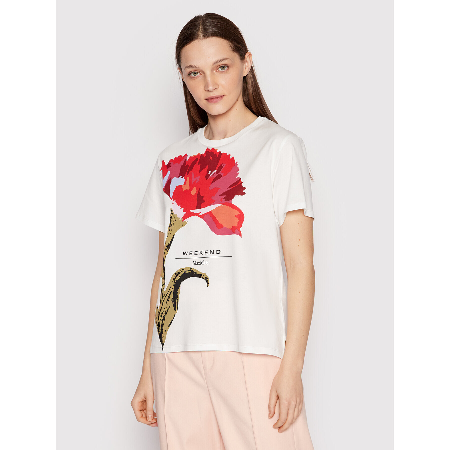 Weekend Max Mara Тишърт Pittore 59710221 Бял Regular Fit - Pepit.bg