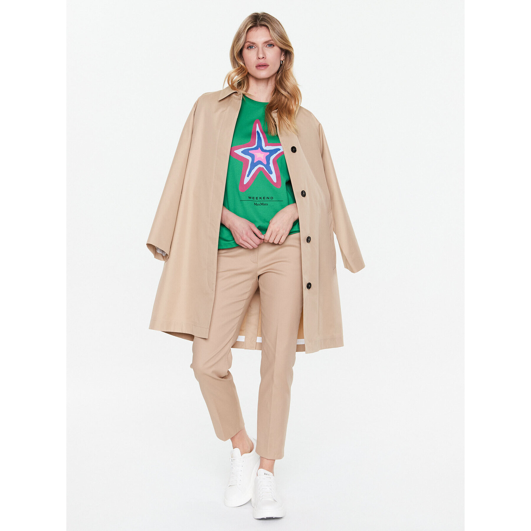 Weekend Max Mara Тишърт Polka 23597102 Зелен Regular Fit - Pepit.bg