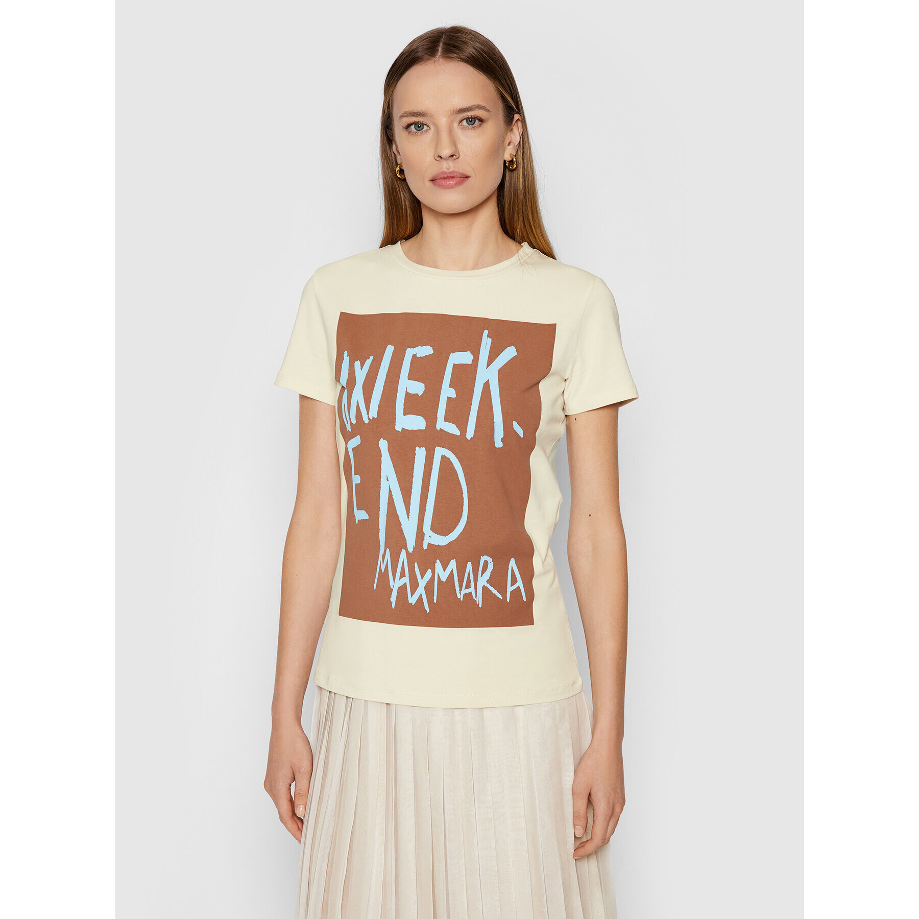 Weekend Max Mara Тишърт Rana 59760419 Бежов Regular Fit - Pepit.bg