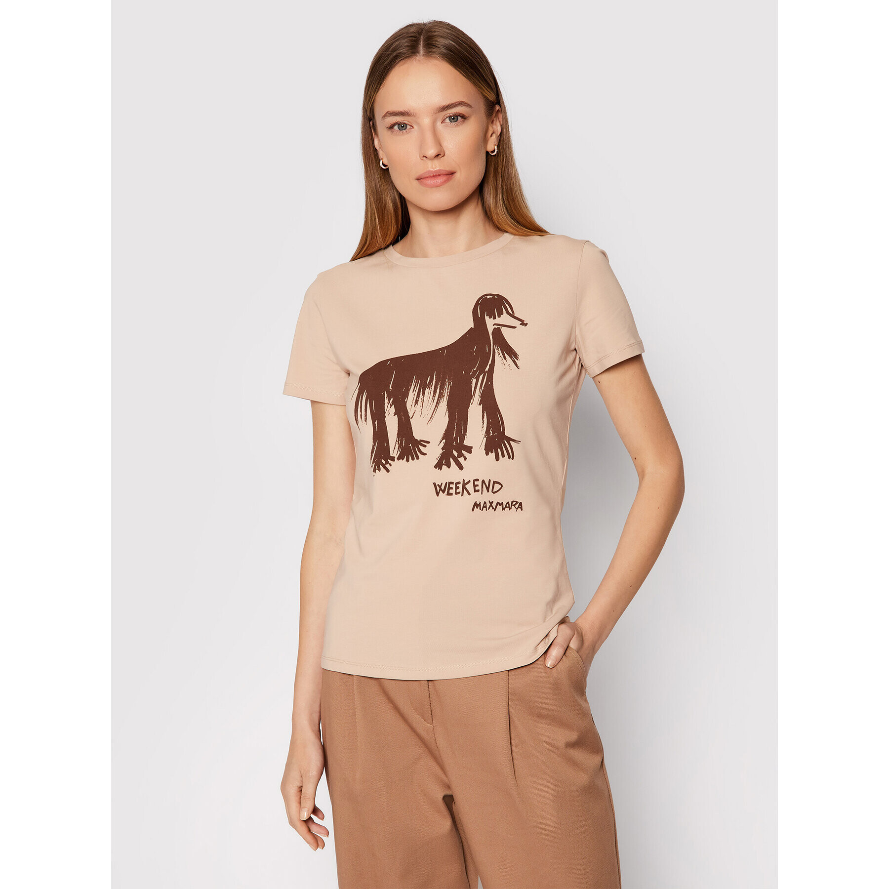 Weekend Max Mara Тишърт Rana 59760419 Кафяв Regular Fit - Pepit.bg