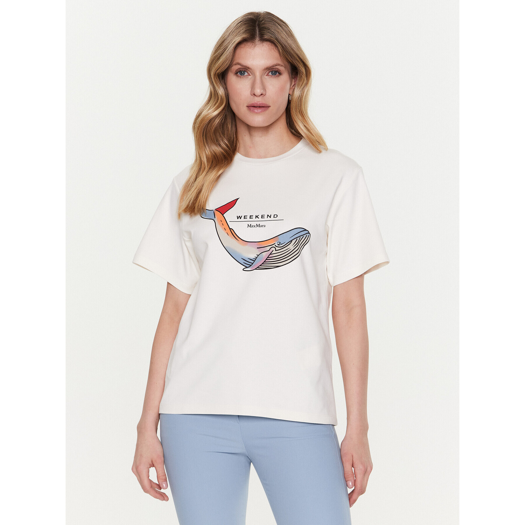 Weekend Max Mara Тишърт Scenae 23597103 Екрю Relaxed Fit - Pepit.bg