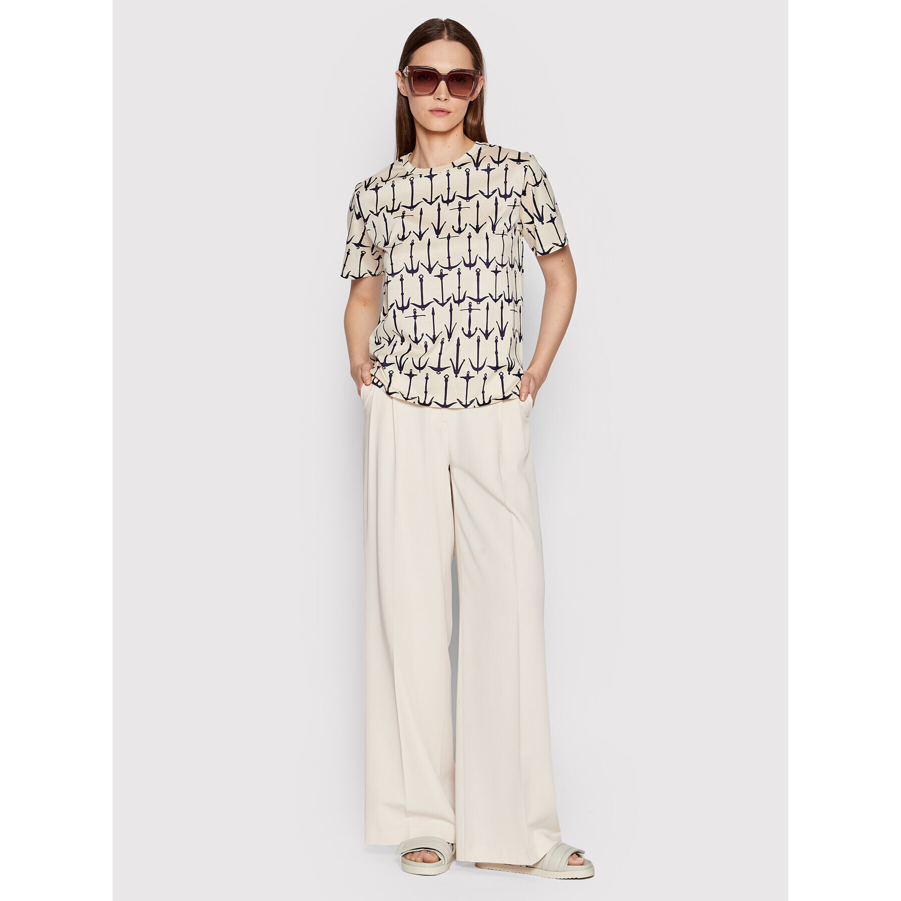 Weekend Max Mara Тишърт Scoglio 59710421 Бежов Regular Fit - Pepit.bg