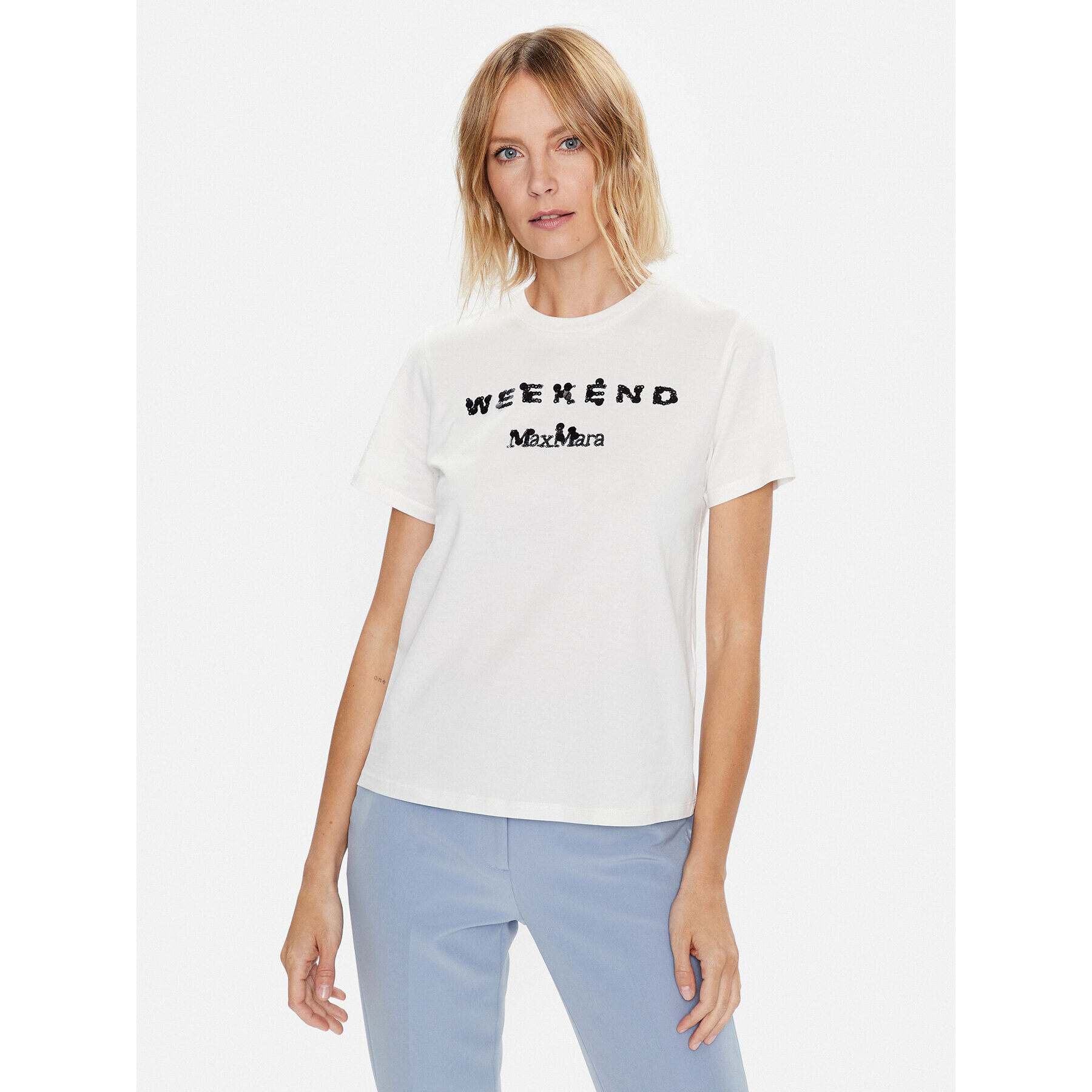 Weekend Max Mara Тишърт Talento 23597101 Бял Regular Fit - Pepit.bg