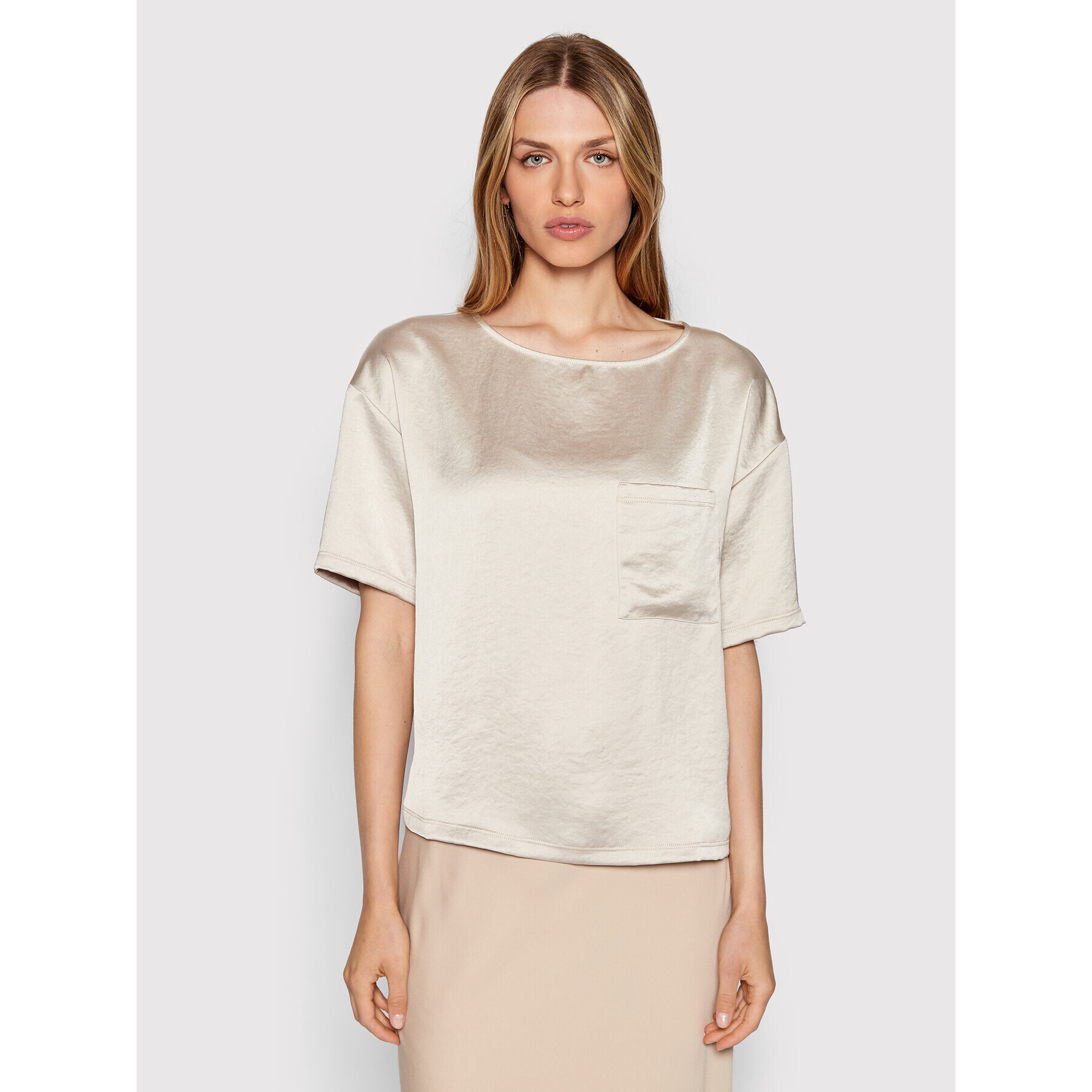 Weekend Max Mara Тишърт Vetro 59460429 Бежов Relaxed Fit - Pepit.bg