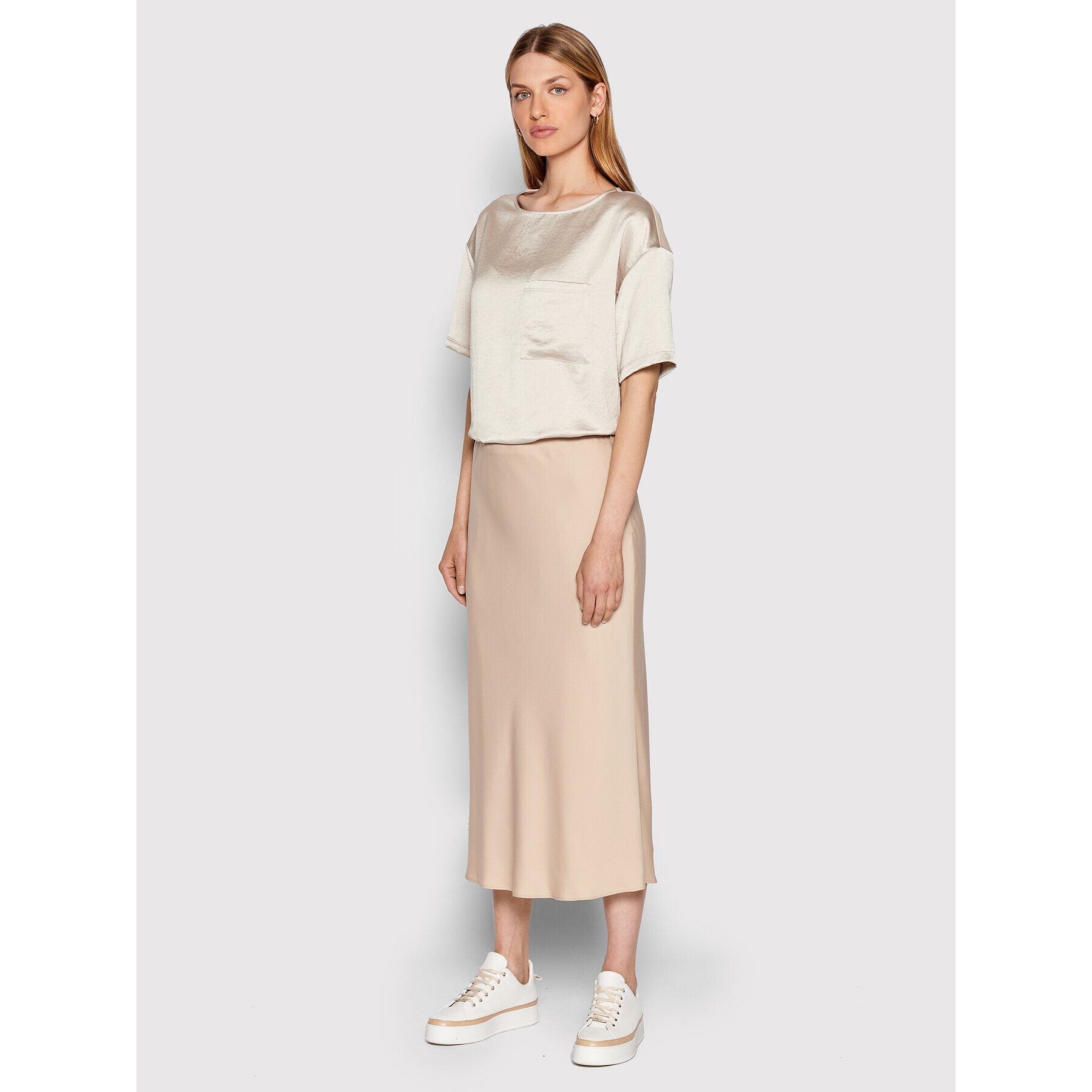 Weekend Max Mara Тишърт Vetro 59460429 Бежов Relaxed Fit - Pepit.bg