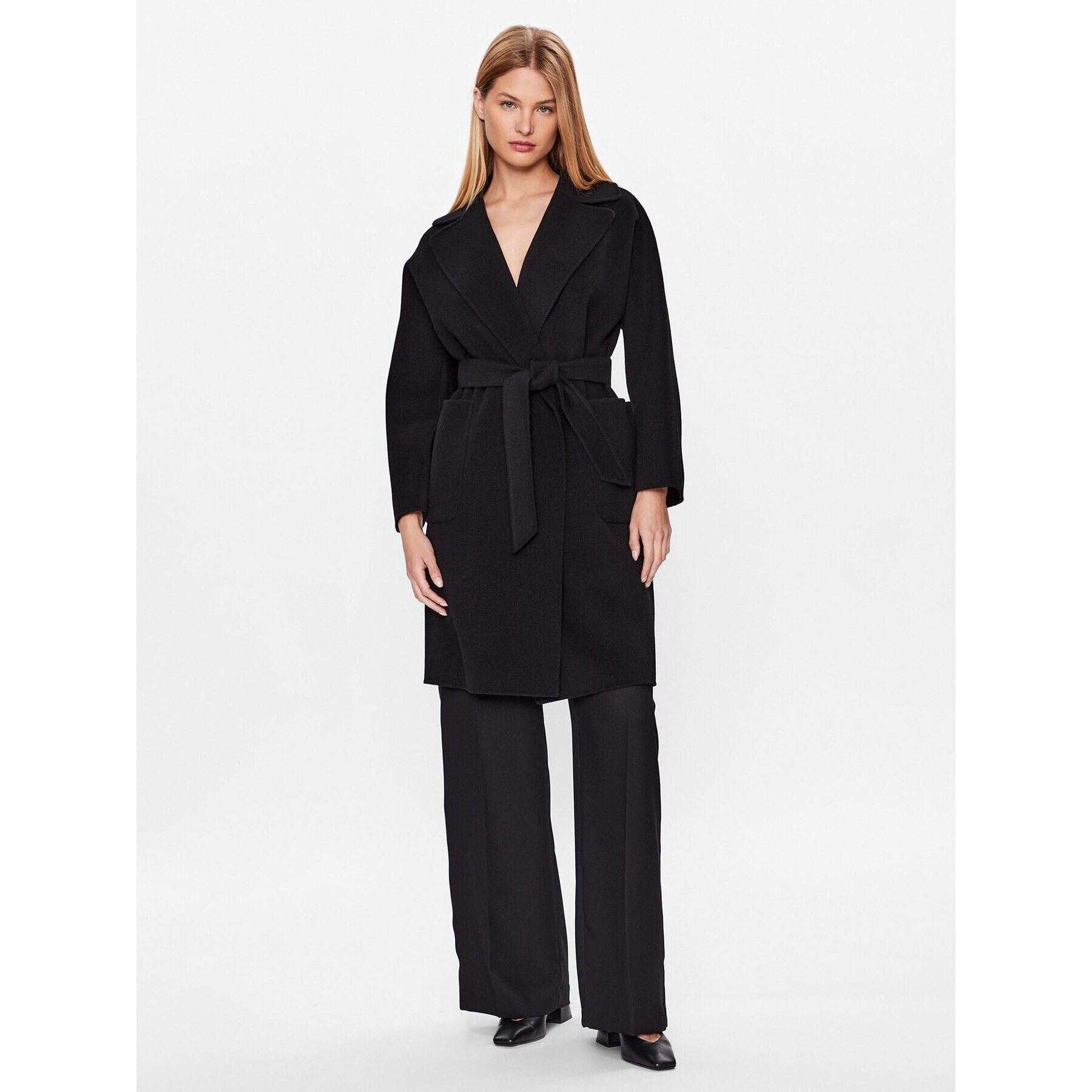 Weekend Max Mara Вълнено палто 2350160339 Черен Regular Fit - Pepit.bg