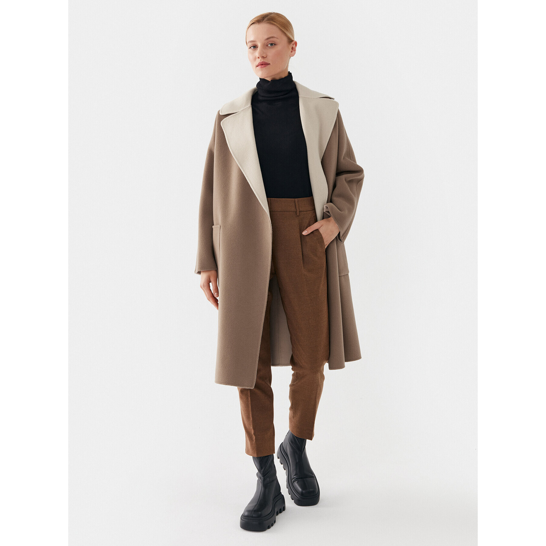 Weekend Max Mara Вълнено палто Rail 2350160239 Бежов Regular Fit - Pepit.bg