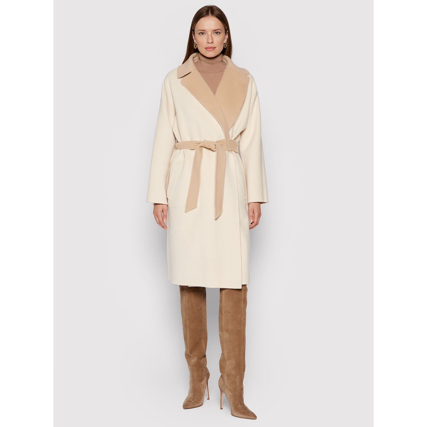 Weekend Max Mara Вълнено палто Rail 50160319 Бежов Regular Fit - Pepit.bg
