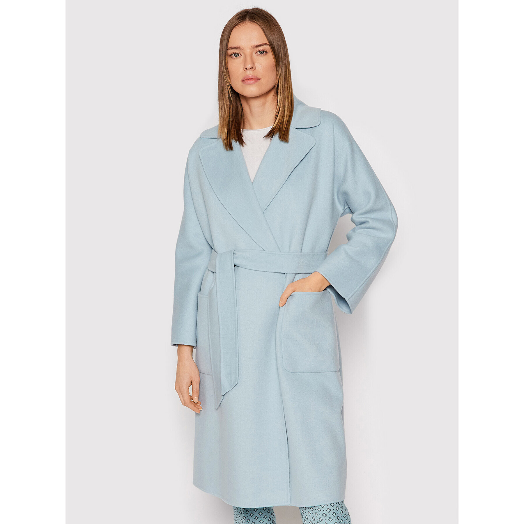 Weekend Max Mara Вълнено палто Selz 50110327 Син Regular Fit - Pepit.bg