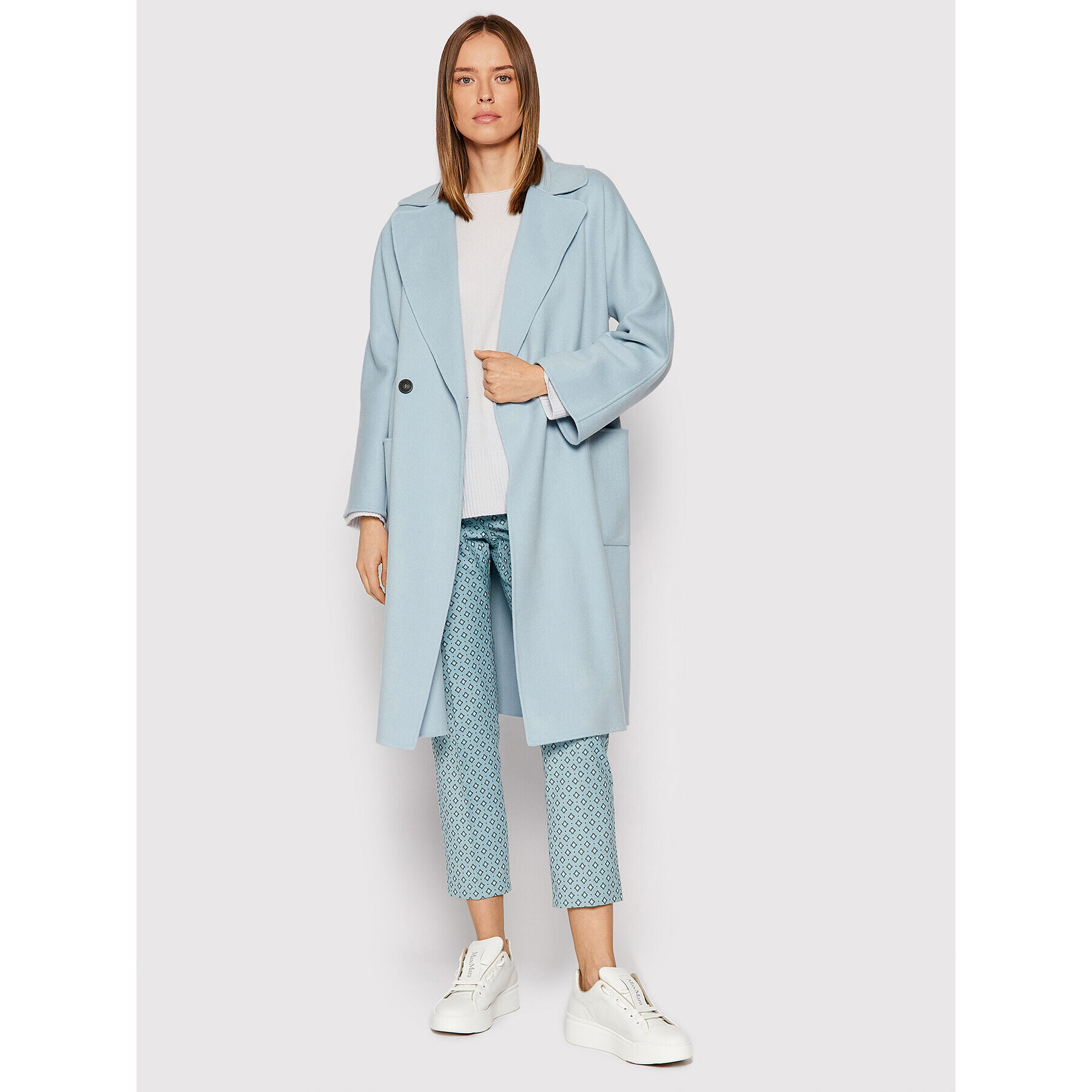 Weekend Max Mara Вълнено палто Selz 50110327 Син Regular Fit - Pepit.bg