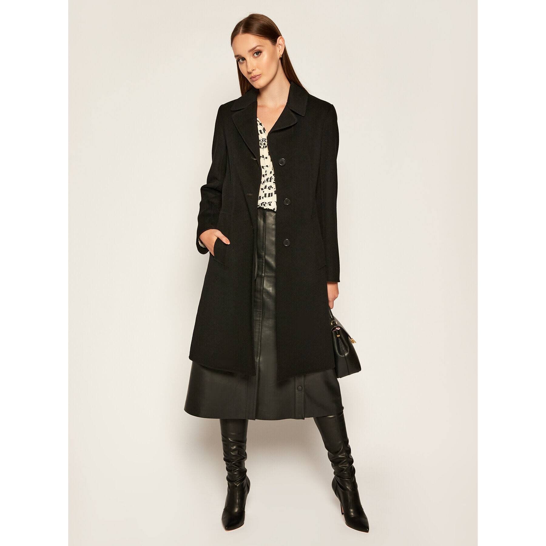 Weekend Max Mara Вълнено палто Uggioso 50160109 Черен Regular Fit - Pepit.bg