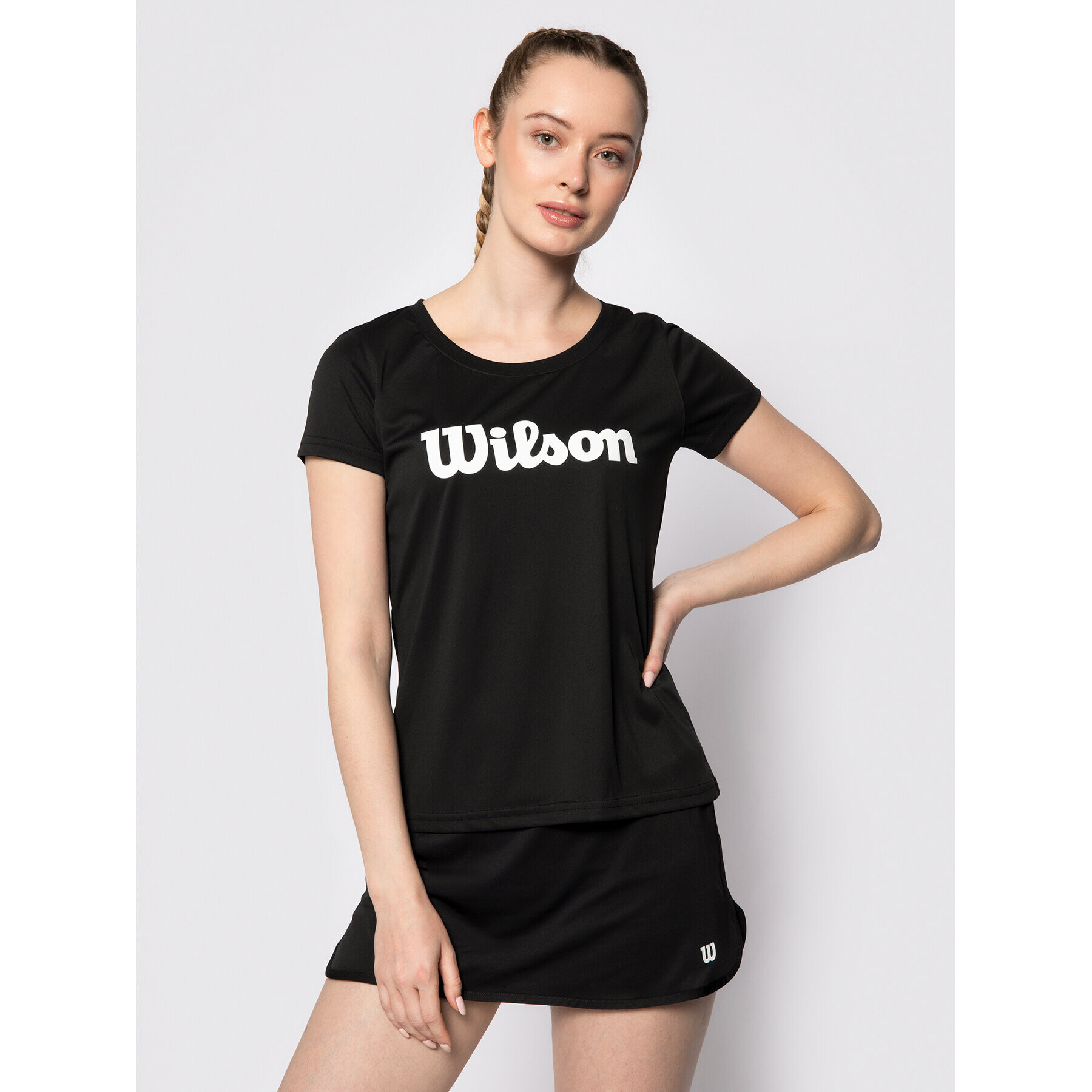 Wilson Тениска от техническо трико Uwii Script Tech Tee WRA770507 Черен Slim Fit - Pepit.bg