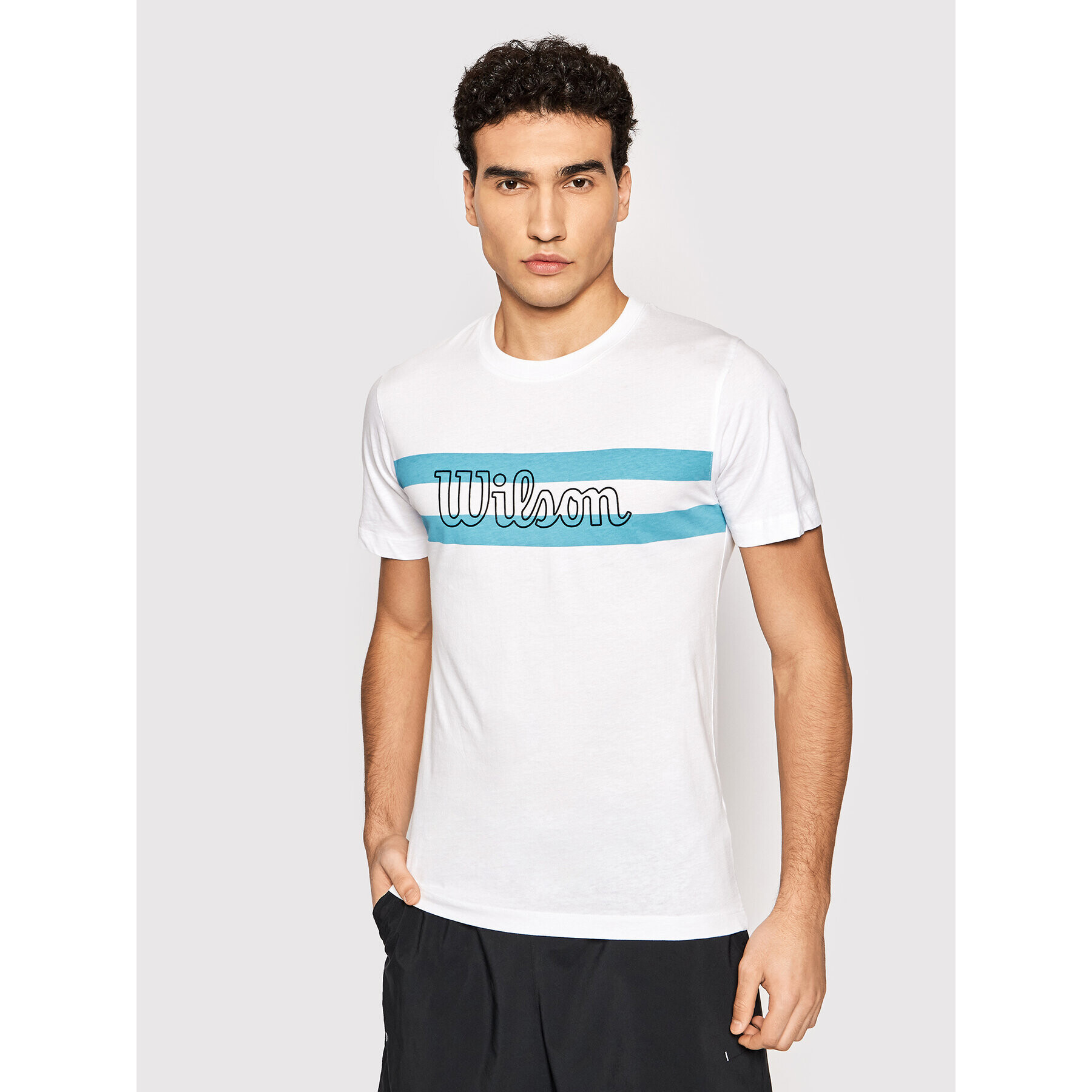 Wilson Тишърт Chi Script Ctn Tee WRA790902 Бял Slim Fit - Pepit.bg