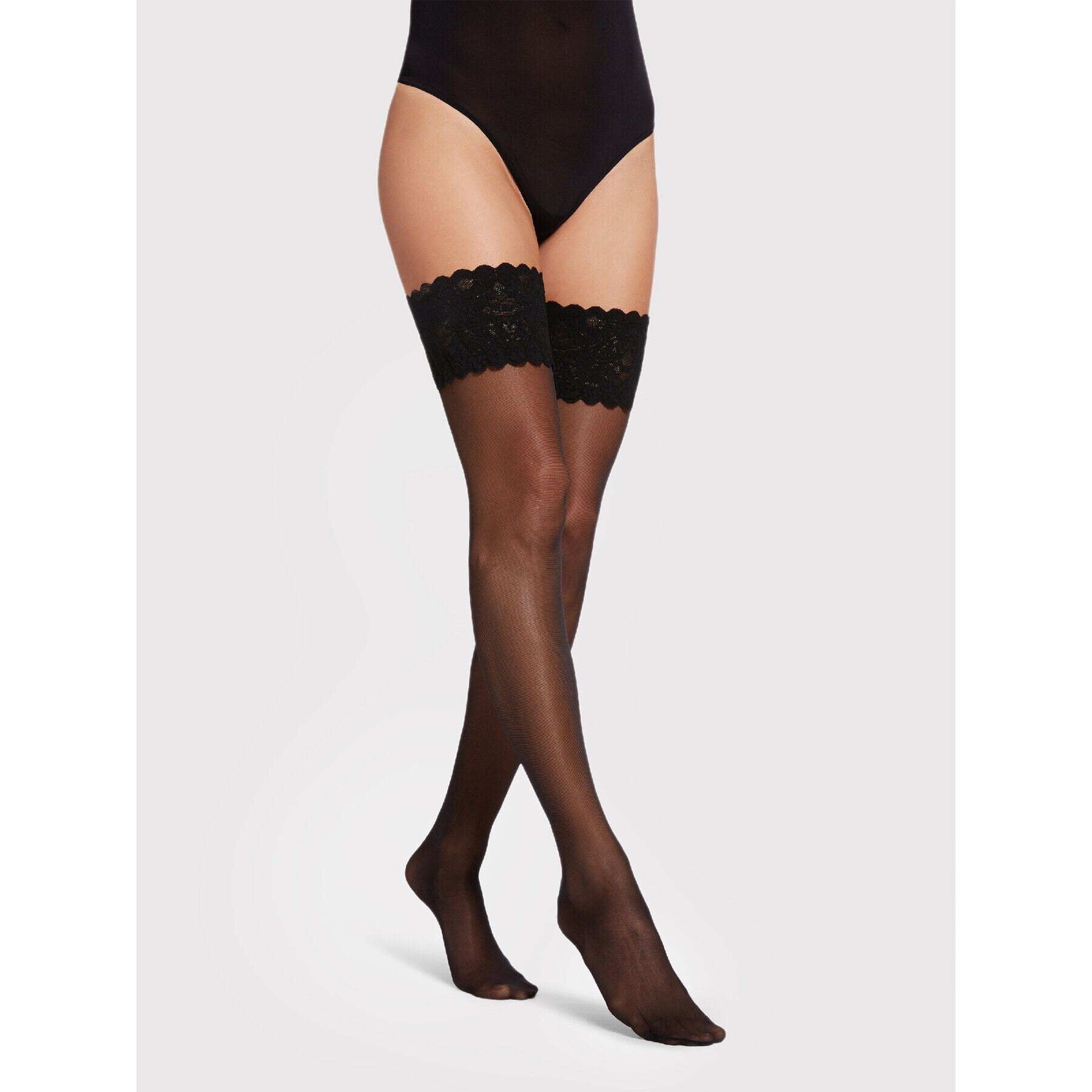 Wolford Дамски силиконови чорапи Satin Touch 21223 Черен - Pepit.bg