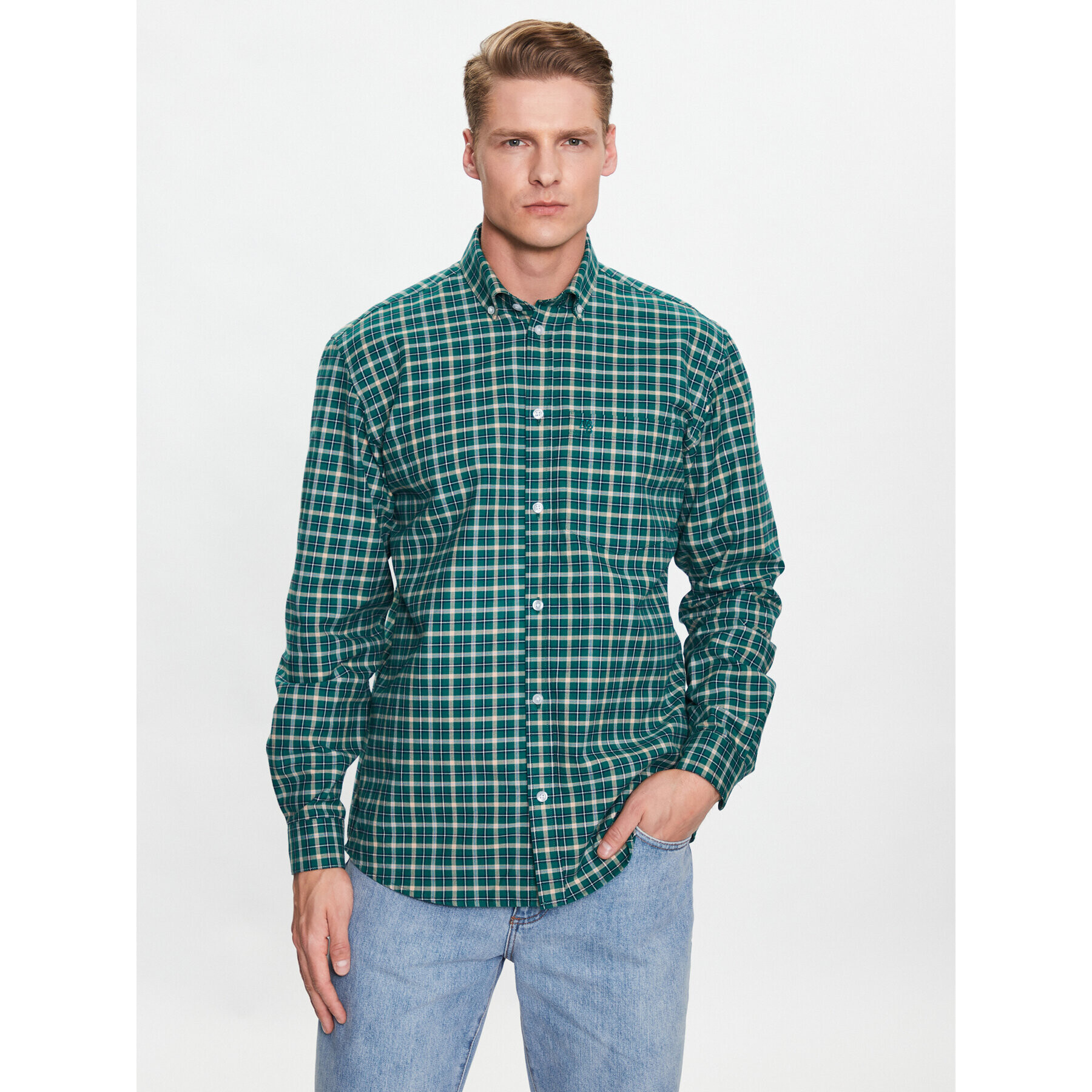 Woodbird Риза Fling Check 2316-714 Зелен Regular Fit - Pepit.bg