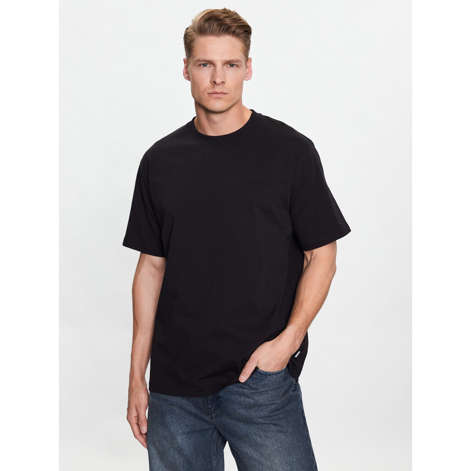 Woodbird Тишърт Baine Base 2216-430 Черен Regular Fit - Pepit.bg